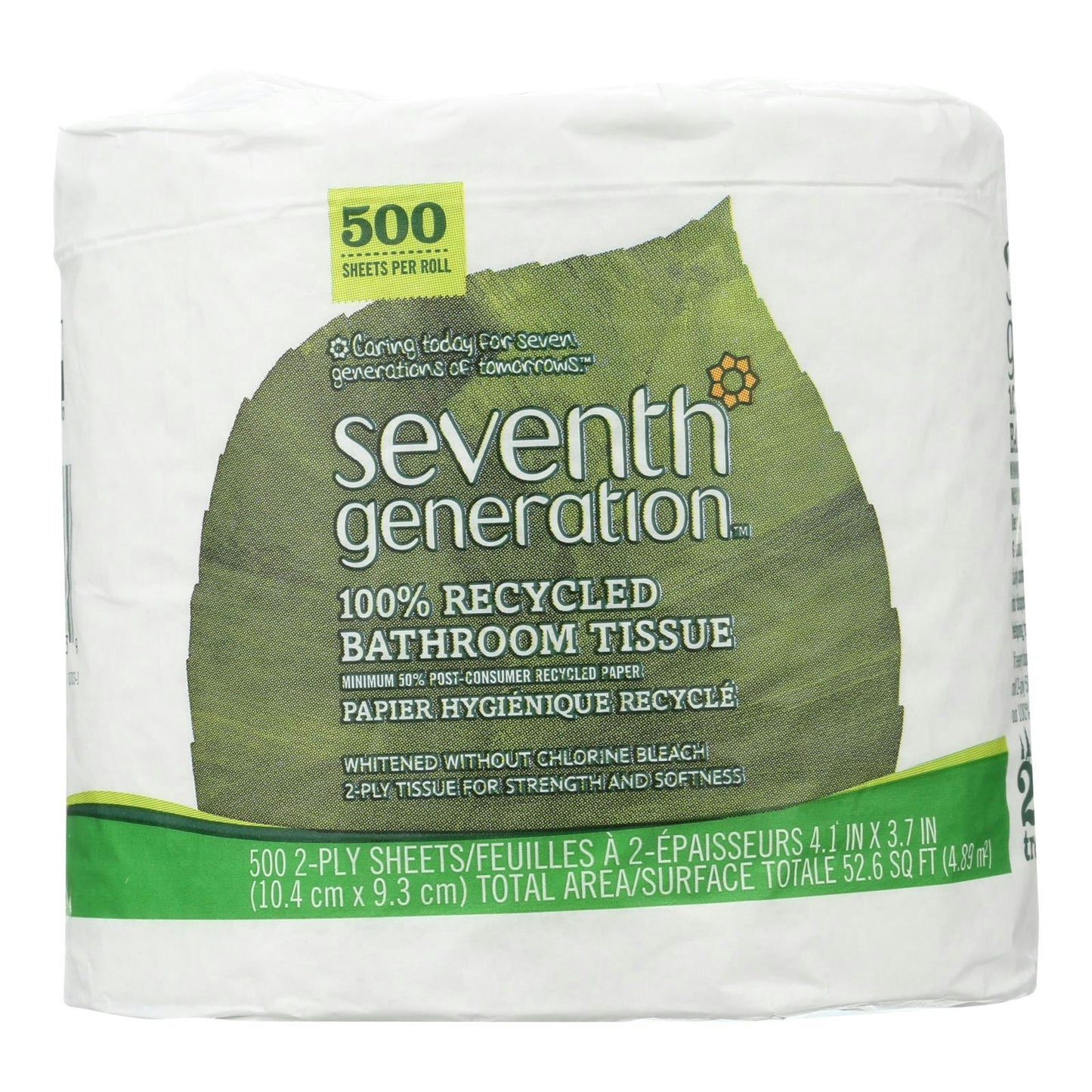 Seventh Generation Bathroom Tissue - 2 ply 500 sheet roll (Pack of 60)