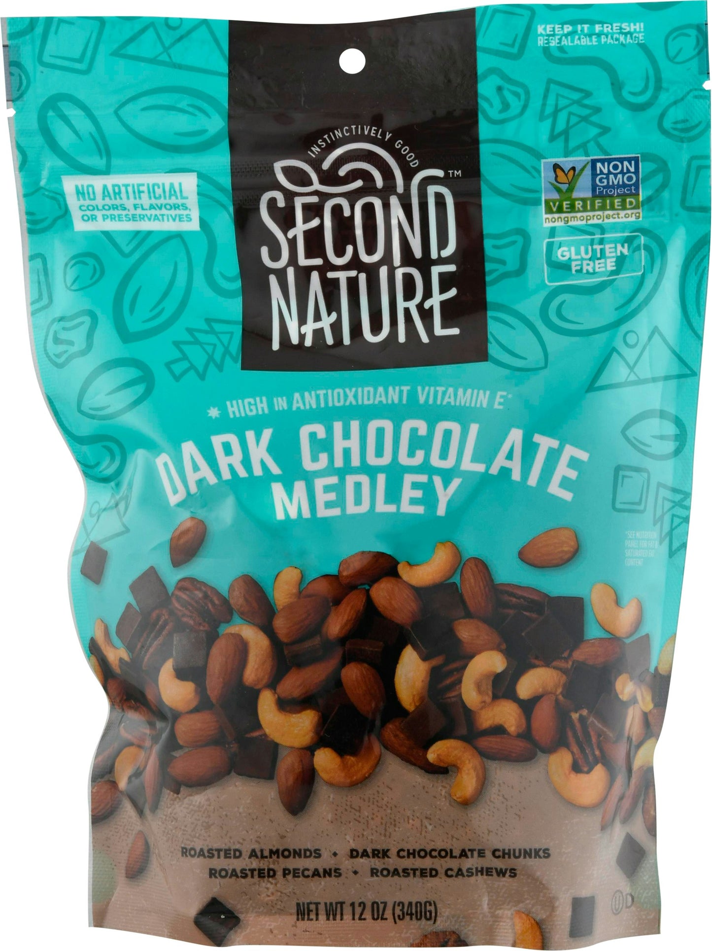 Second Nature Medley Dark Chocolate 12 Oz (Pack of 6)