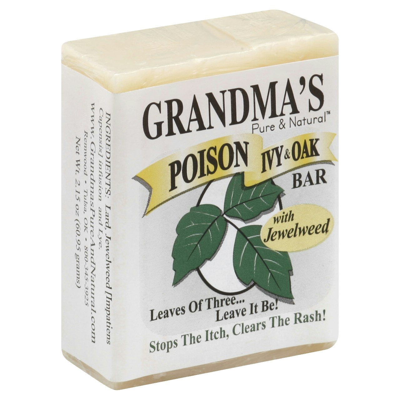 Grandmas Pure & Natural Soap For Poison Ivy & Oak W Jewelweed 2 Oz