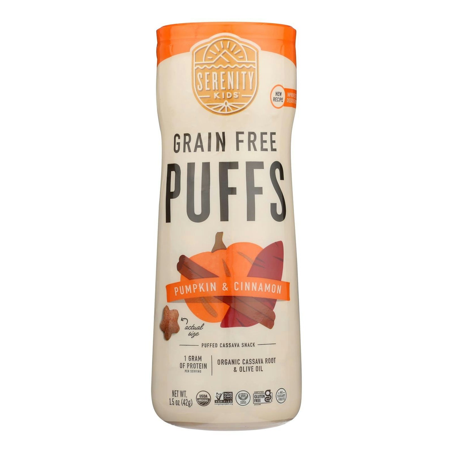 Serenity Kids - Grain Free Puffs Pumpkin & Cinnamon 1.5 oz (Pack of 6)