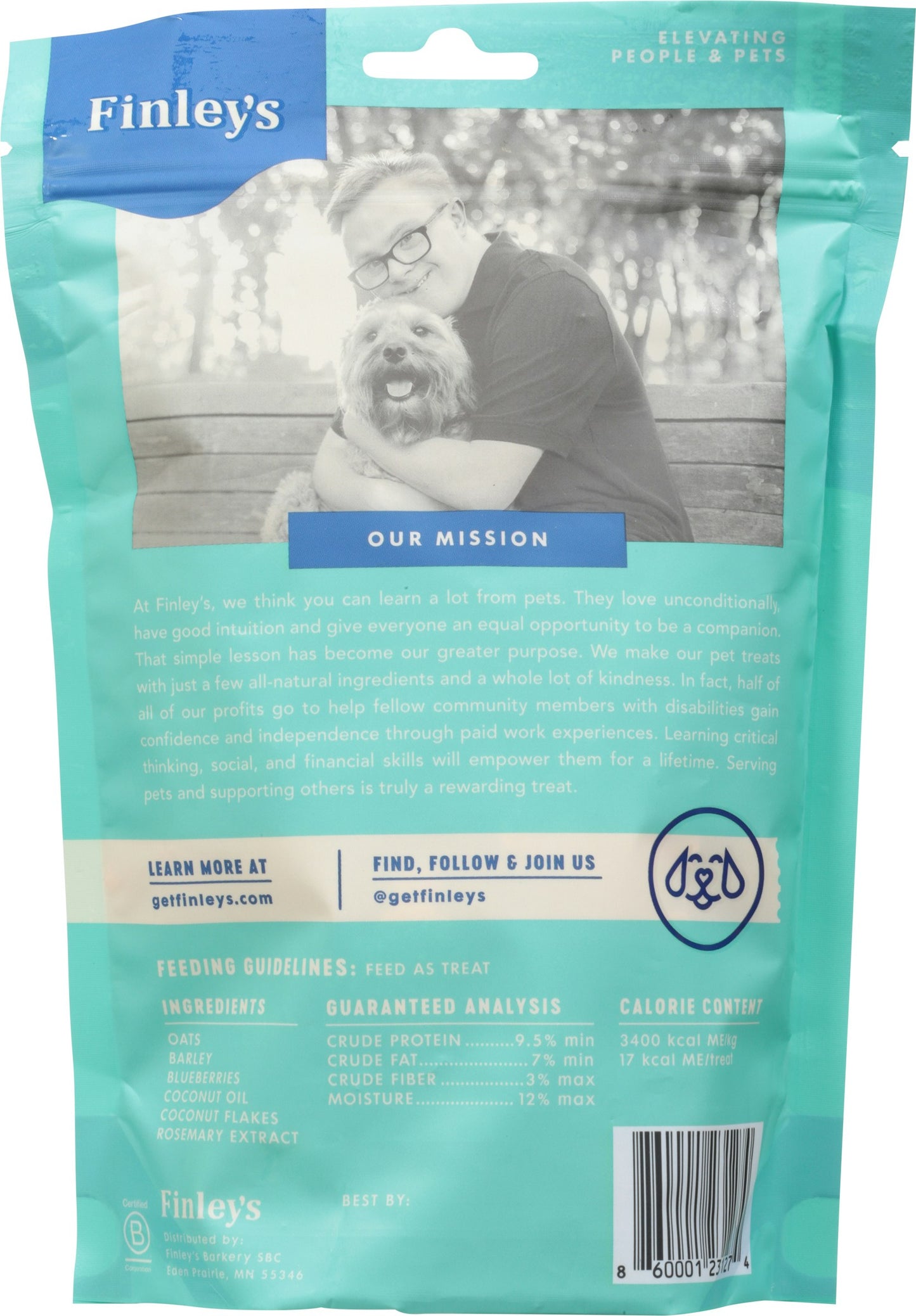 Finleys Biscuit Dog Bluberry Coconut 12 Oz Pack of 6
