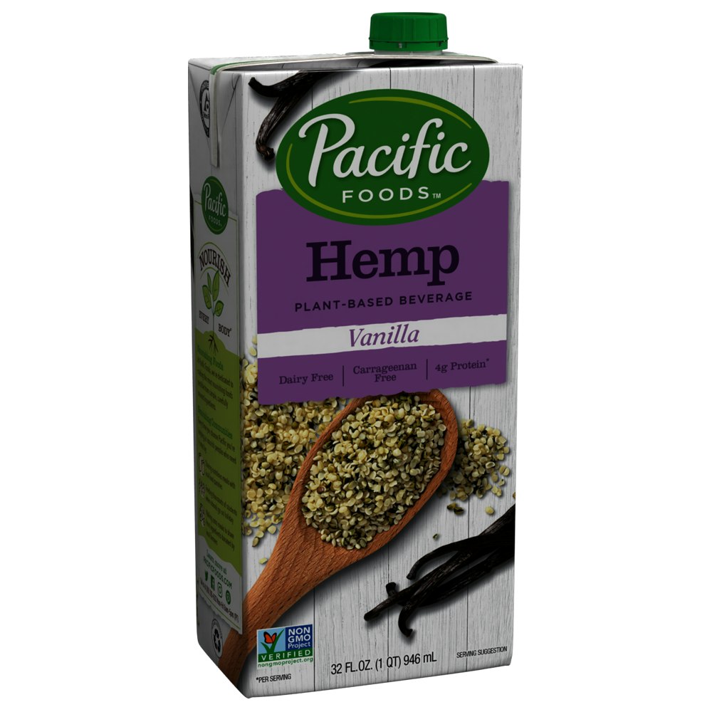 Pacific Foods Hemp Milk Vanilla 32 FO (Pack of 12)