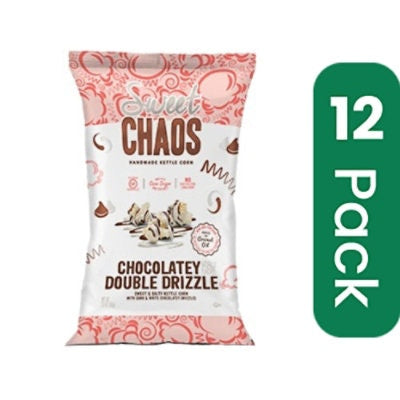 Sweet Chaos Sweet and Salty Kettle Corn with Dark and White Chocolatey Drizzle - 5.5 Ounce (Pack of 12)