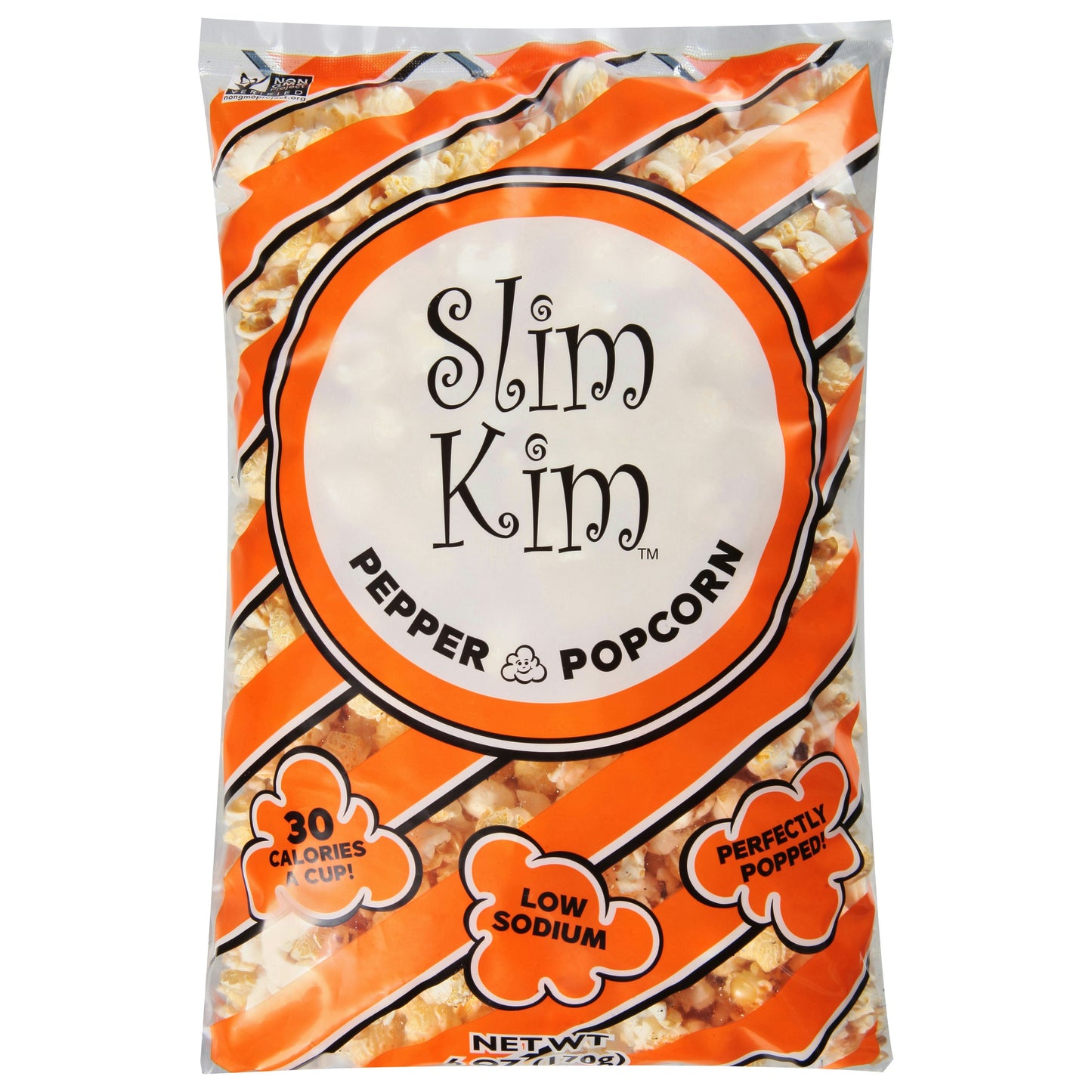 Slim Kim Popcorn Pepper & Salt 6 Oz (Pack of 8)
