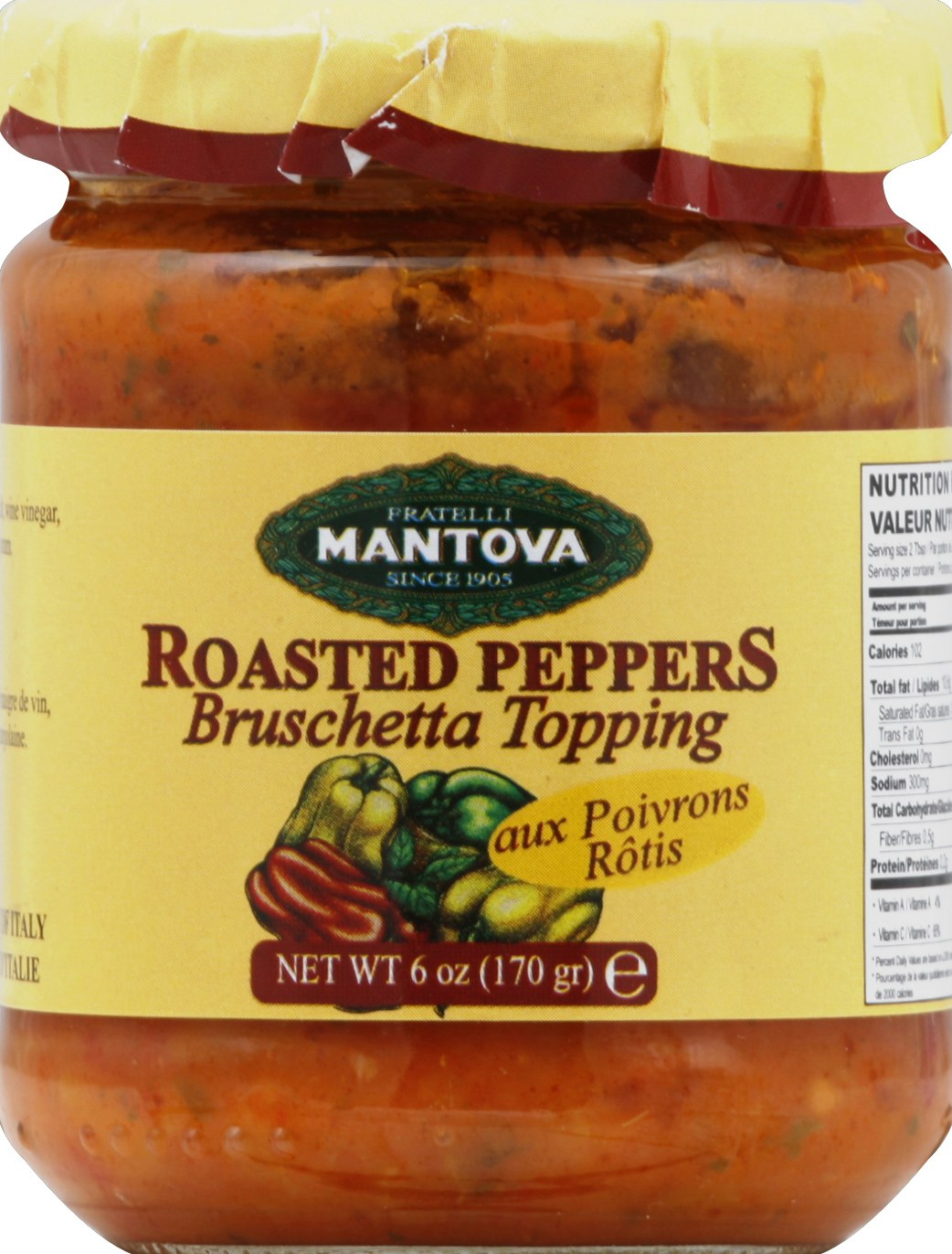 Mantova Bruschetta Roasted Pepper 6 Oz Pack of 6