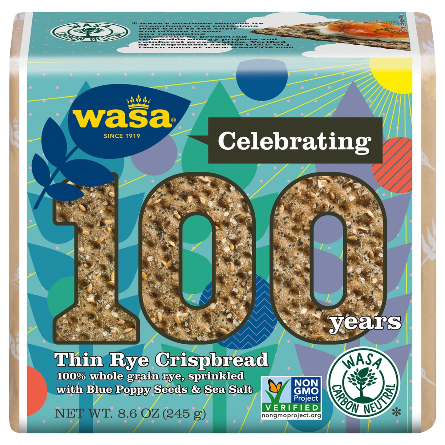 Wasa Crispbread Flax Poppy seed Rye 8.6 oz (Pack of 12)