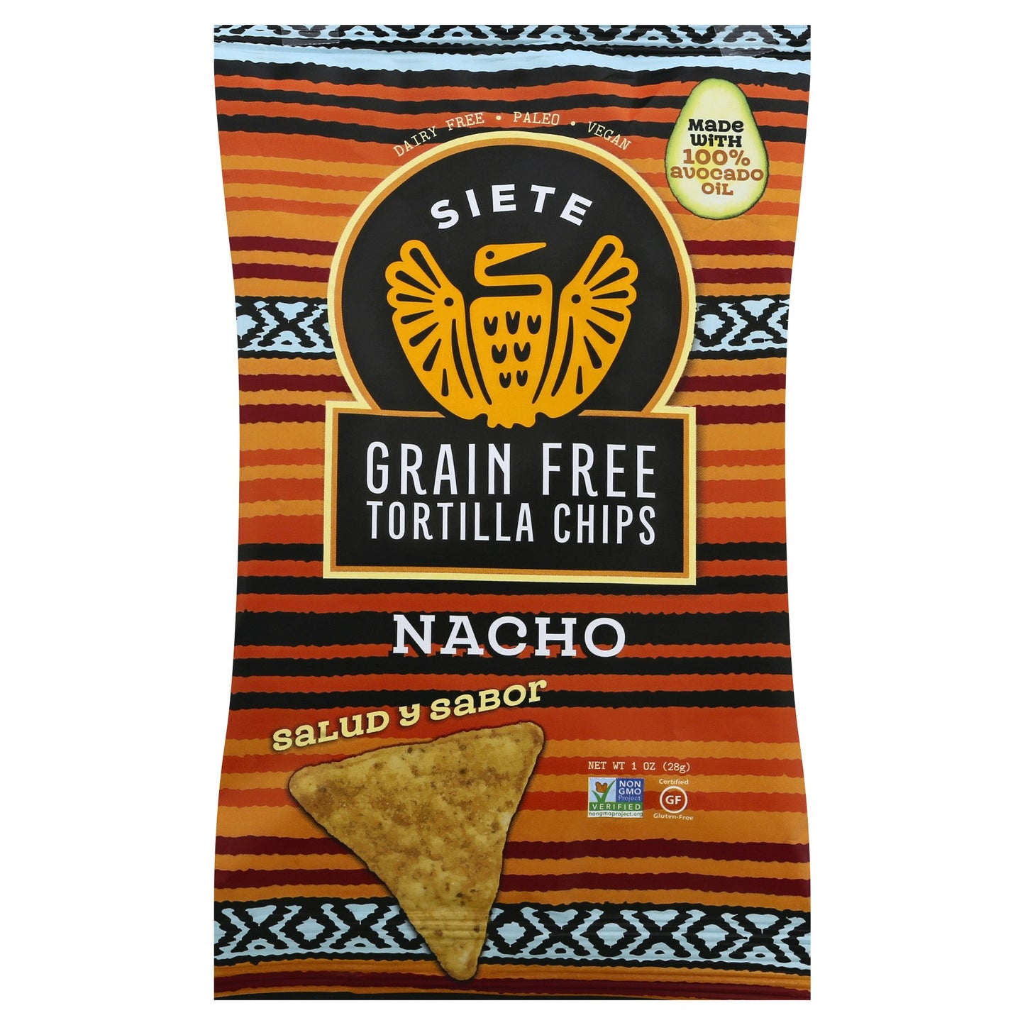 Siete Chip Tortilla Nacho 1 Oz Pack of 24