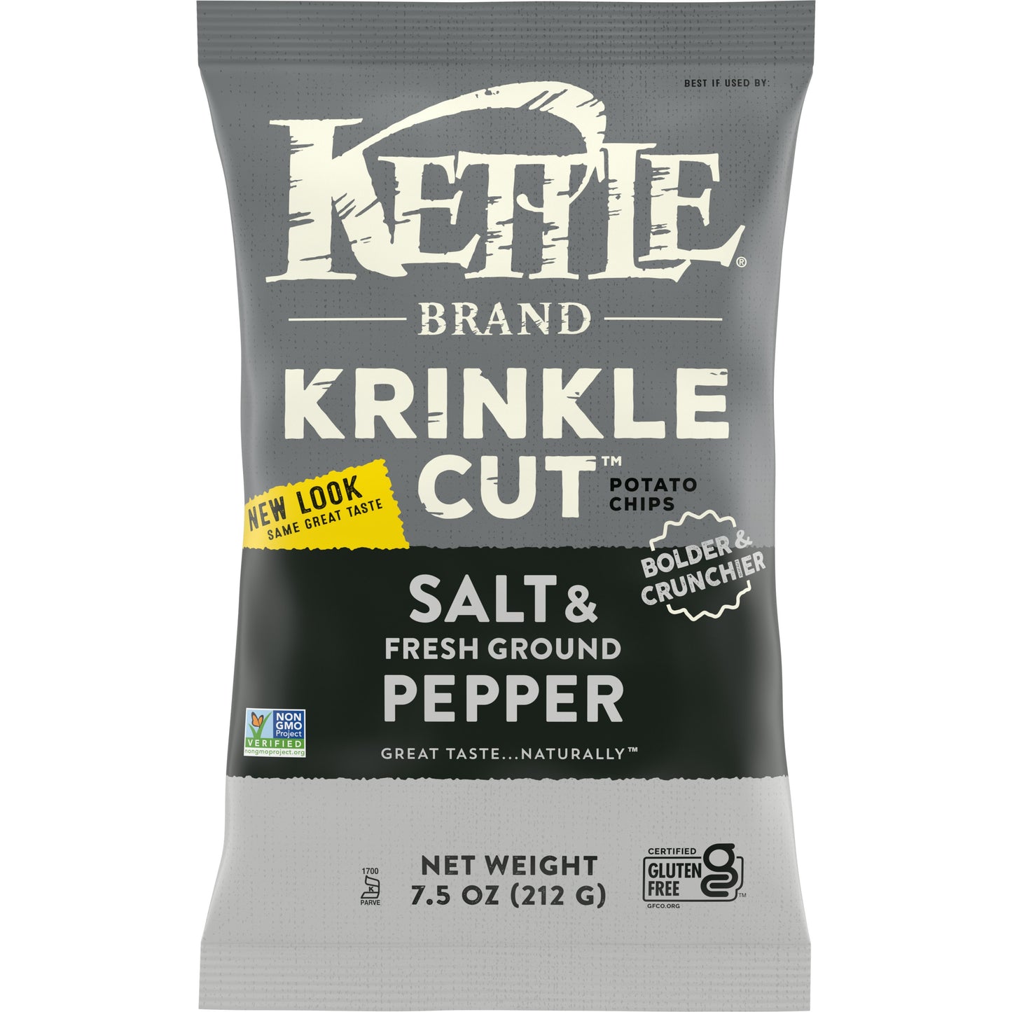 Kettle Foods Chip Potato Salt and Pepper 7.5 oz (Pack of 12)