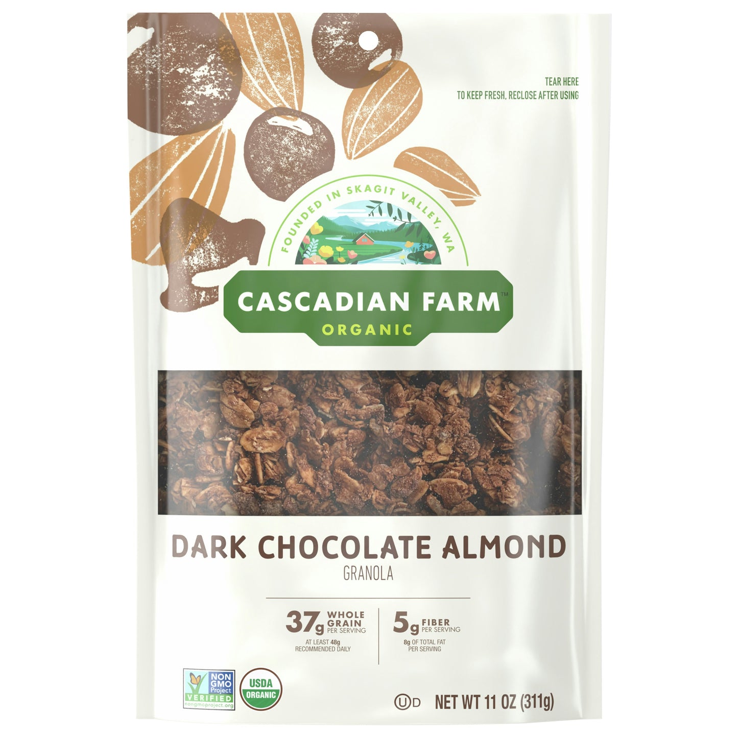Cascadian Farm Granola Dark Chocolate Almond 11 Oz (Pack Of 4)