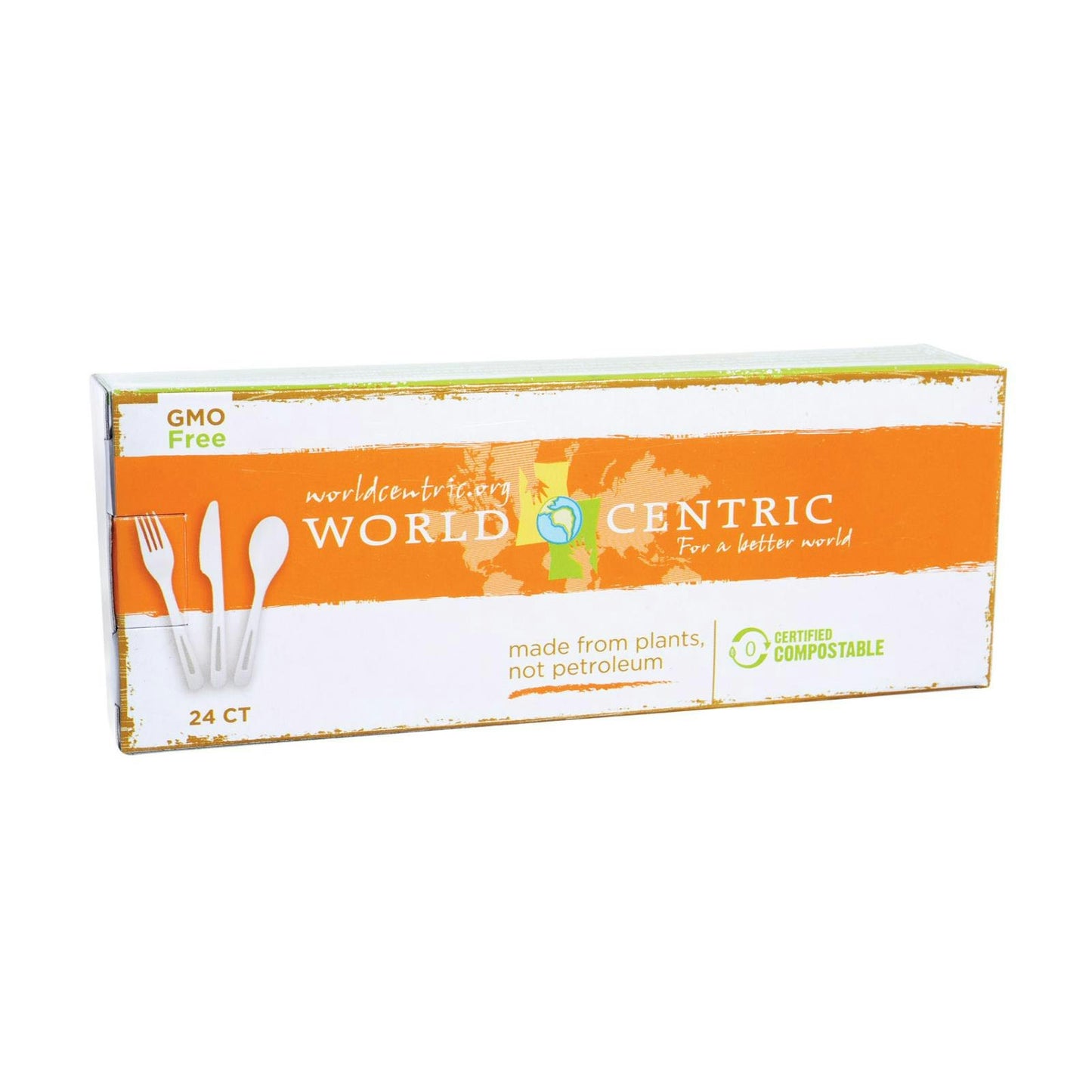 World Centric Assorted Corn Starch Flatware 24 Count (Pack of 12)