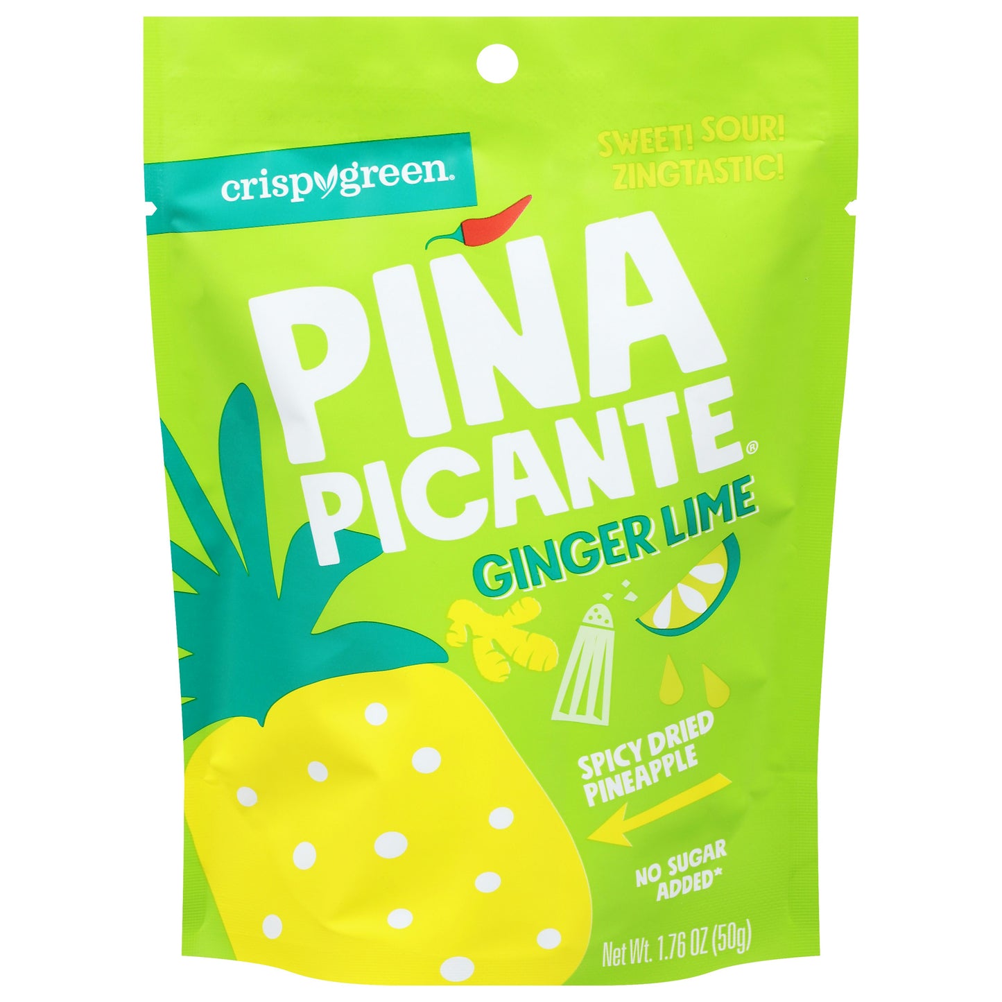 Crispy Green Lime Ginger Pina Picante 1.76 oz (Pack of 12)