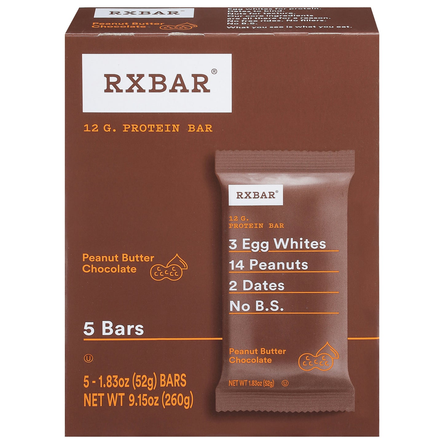 Rxbar Bar Peanut Butter Chocolate 5 Pk (Pack of 6)