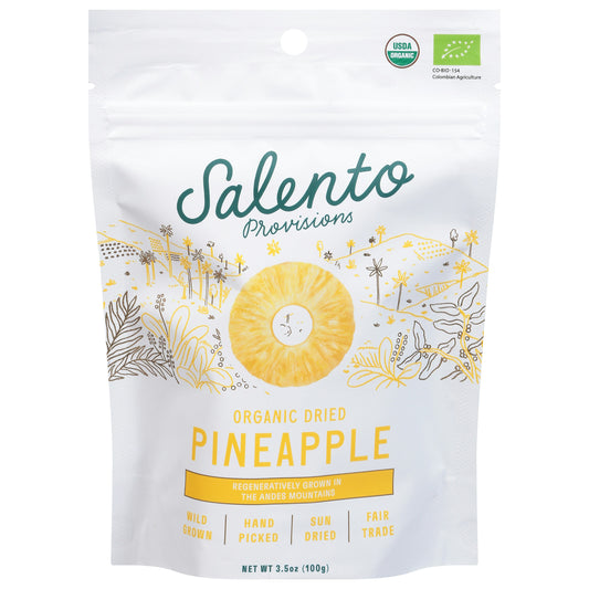 Salento Dried Organic Pineapple 3.5 Oz Pack of 6