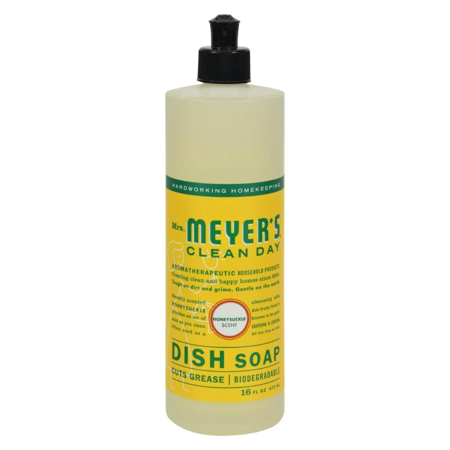 Mrs. Meyer's Clean Day - Liquid Dish Soap - Honeysuckle 16 fl oz (Pack of 6)