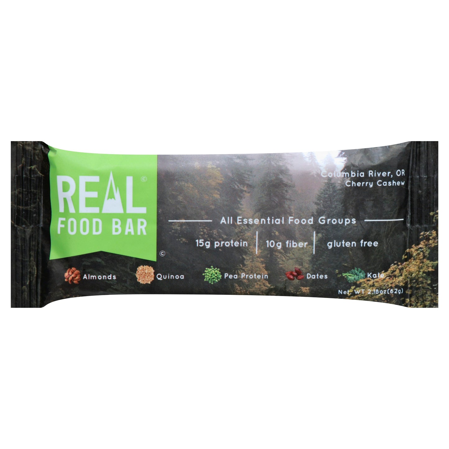 Real Food Bar Bar Cherry Cashew 2.12 Oz (Pack of 12)