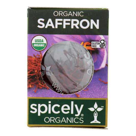 Spicely Organic Spices Saffron Ecobox 0.007 Oz Pack of 6