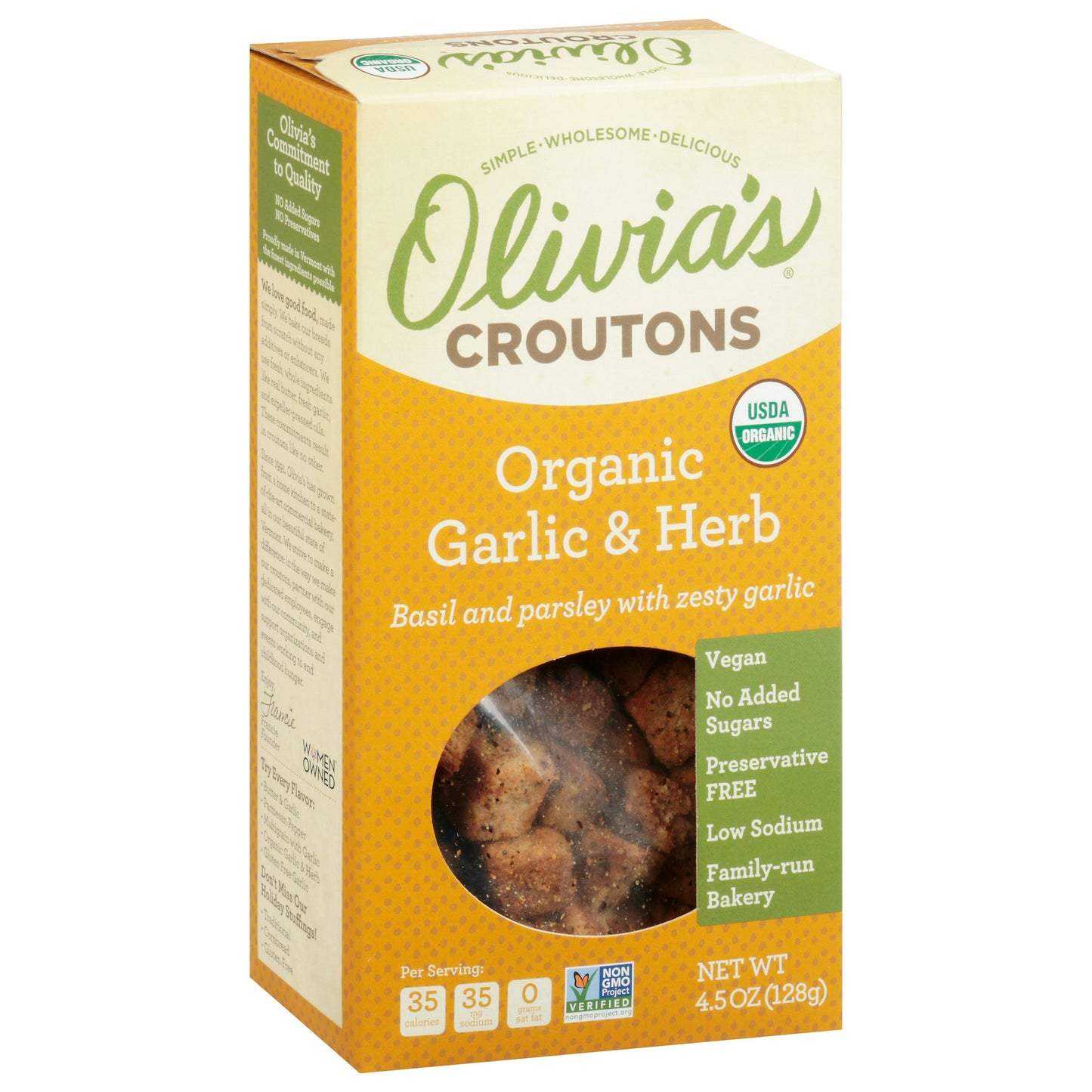 Olivias Croutons Crouton Garlic & Herb 4.5 Oz (Pack of 6)