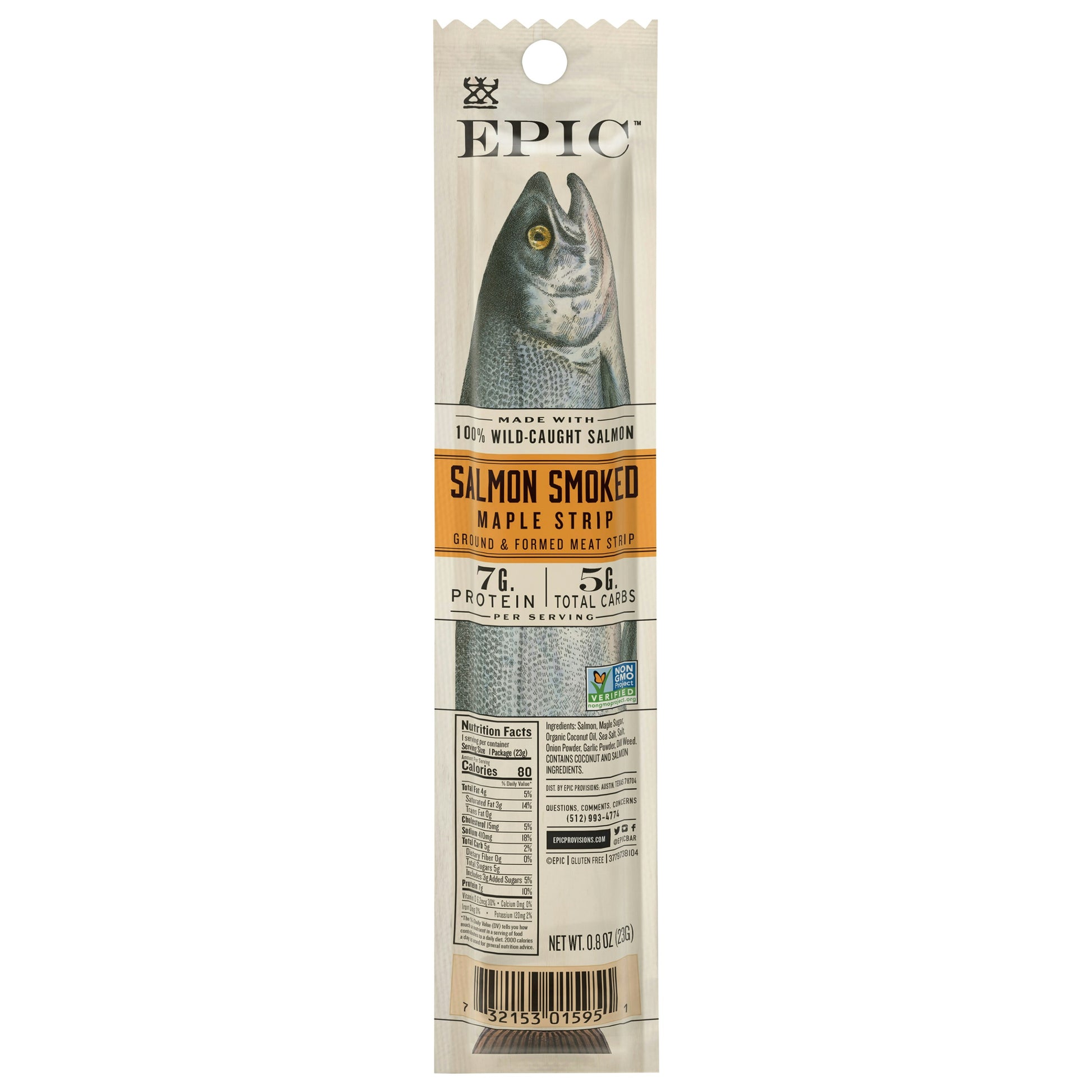 Epic Strip Salmon Fillet Smoked Maple 0.8 oz (Pack of 20)
