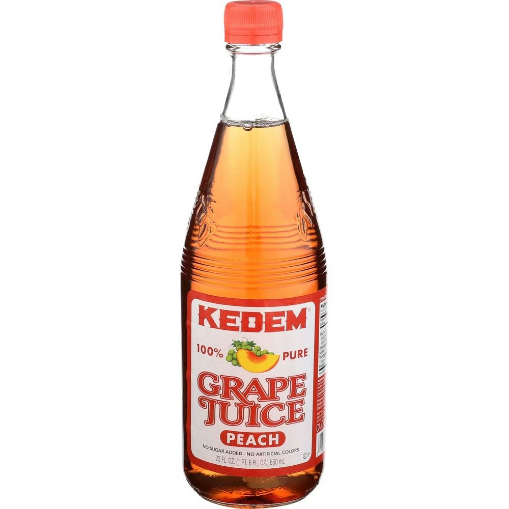 Kedem Peach Grape Juice - 22 Fluid Ounce (Pack of 6)
