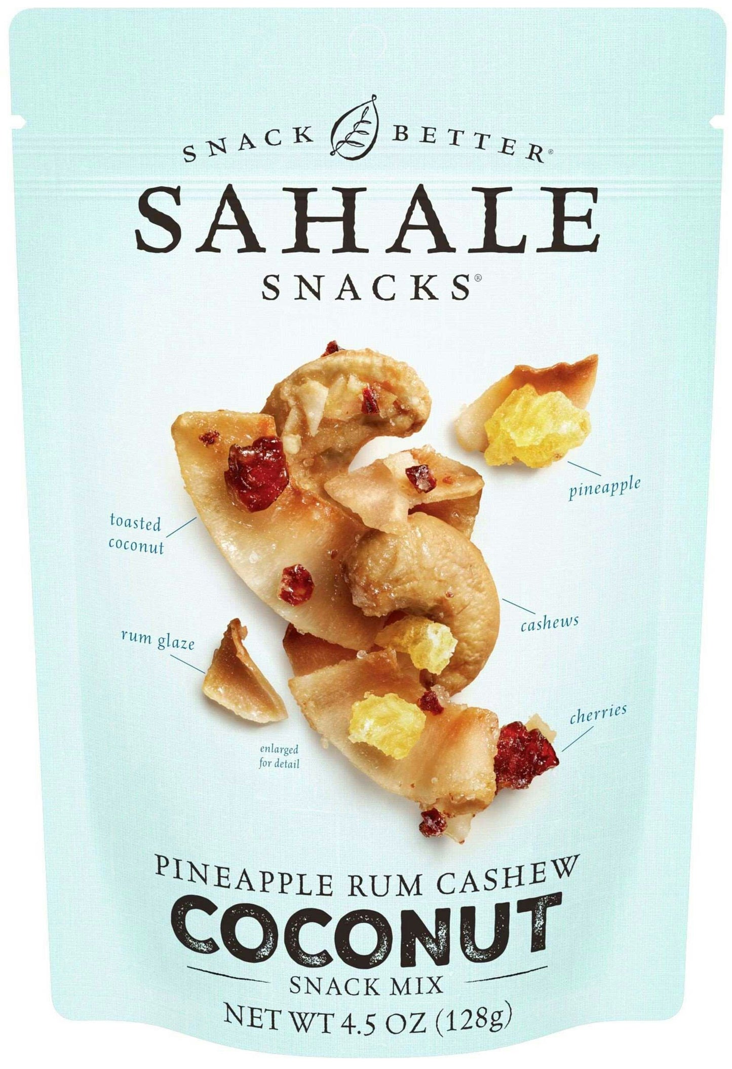 Sahale Pineapple Rum Cashew Coconut Snack Mix 4.5 Oz Pack of 6