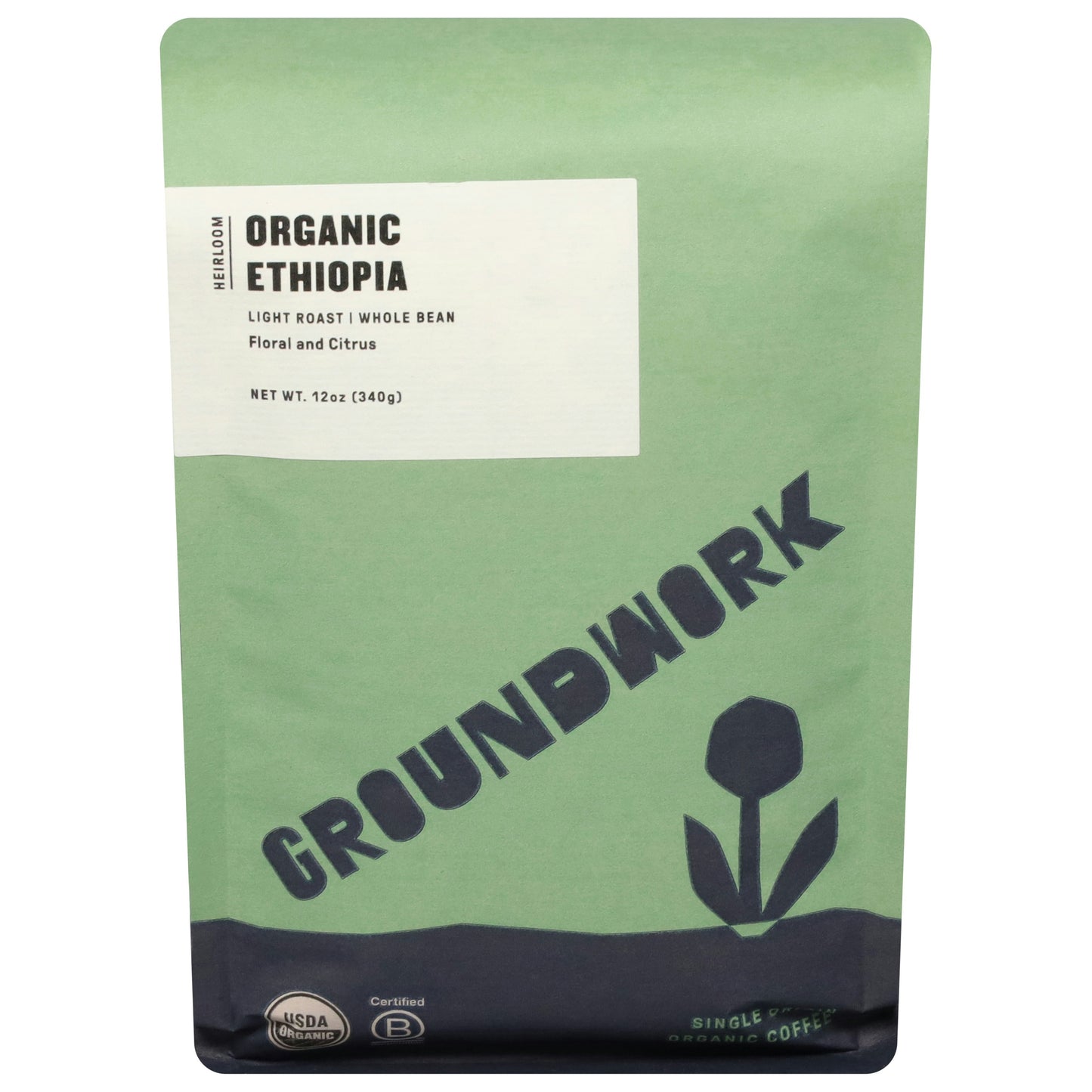 Groundwork Coffee Coffee Ethiopia Single Organic 12 Oz Pack of 6