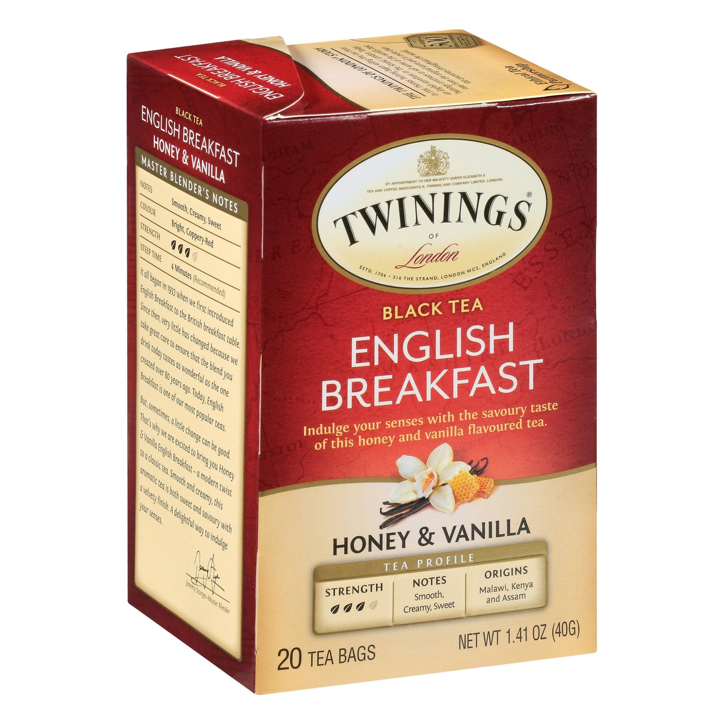 Twining T Tea Engl Brkfst Hny Van 20 Bg Pack of 6