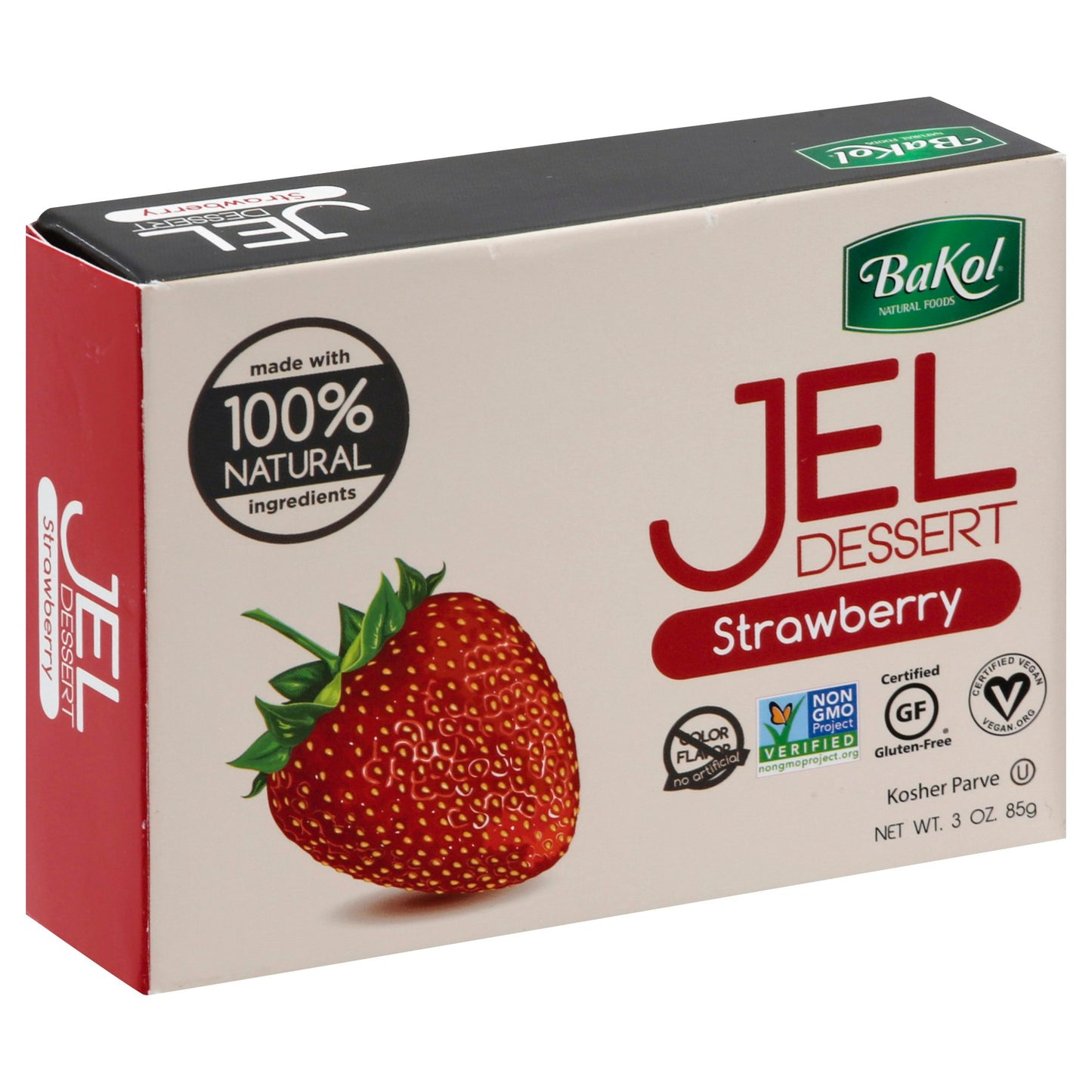 Bakol Jel Dessert Strawberry 3 Oz Pack of 12