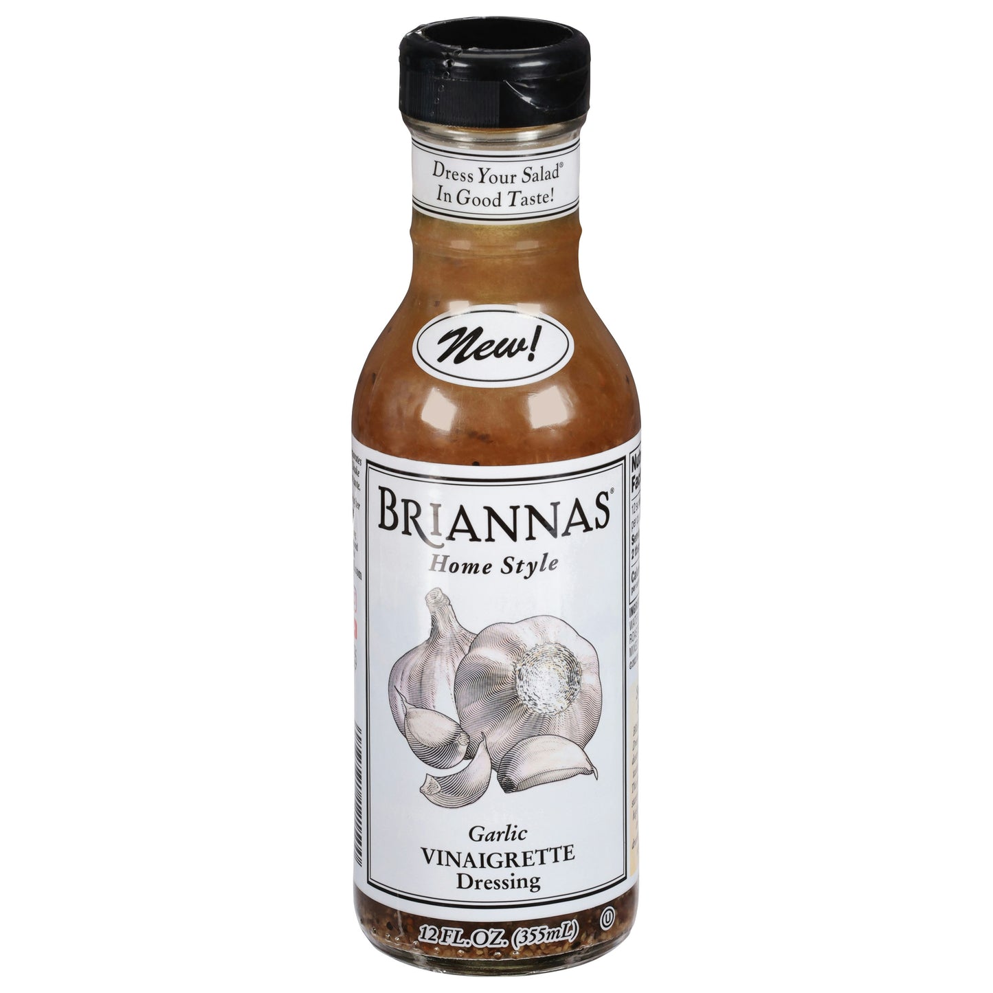 Briannas Dressing Garlic Vinaigrette 12 oz (Pack of 6)