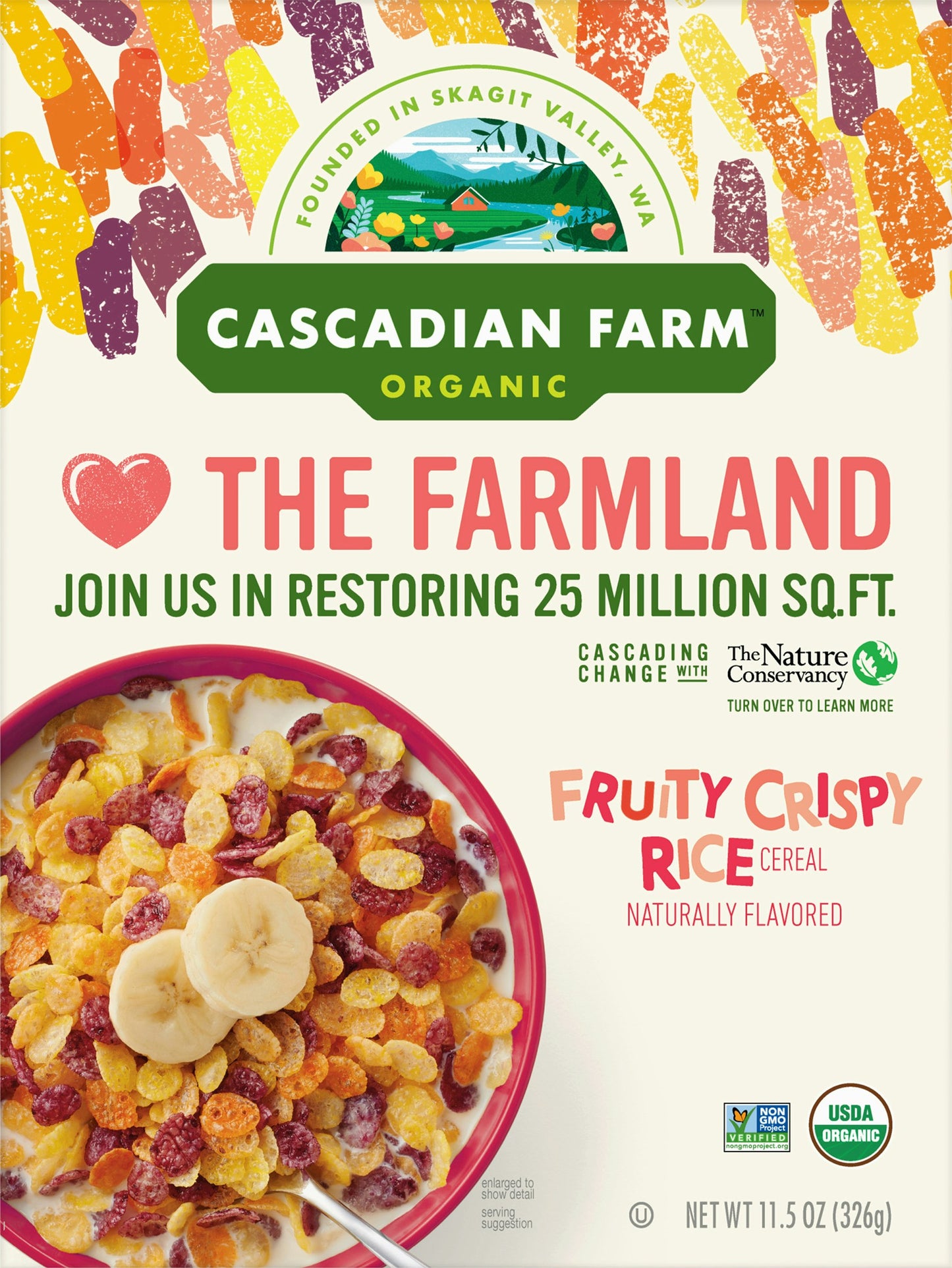 Cascadian Farm Cereal Fruity Crispy Rice 11.5 Oz Pack of 10