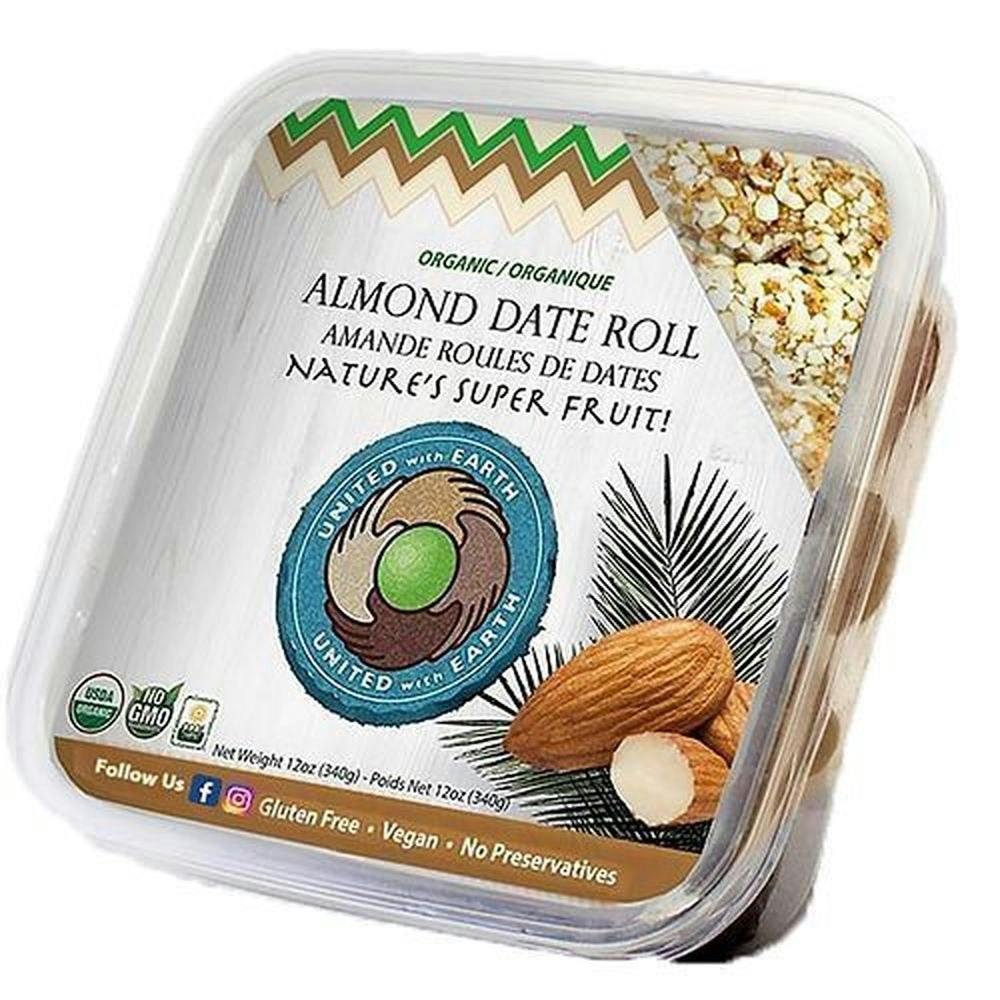 United With Earth Eb Date Roll Almond Organic 12 Oz (Pack of 12)