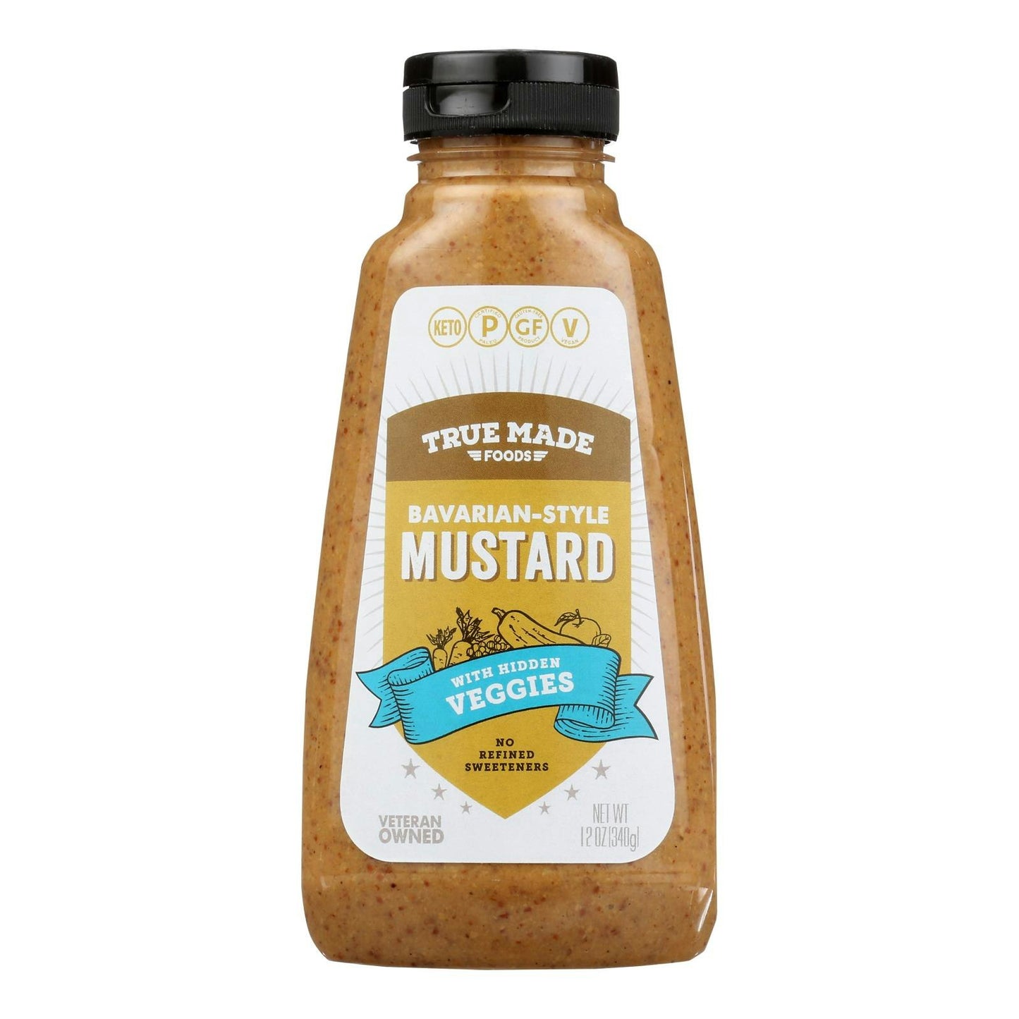 True Made Foods-Bavarian Style Mustard with Hidden Veggies 12 oz (Pack of 6)
