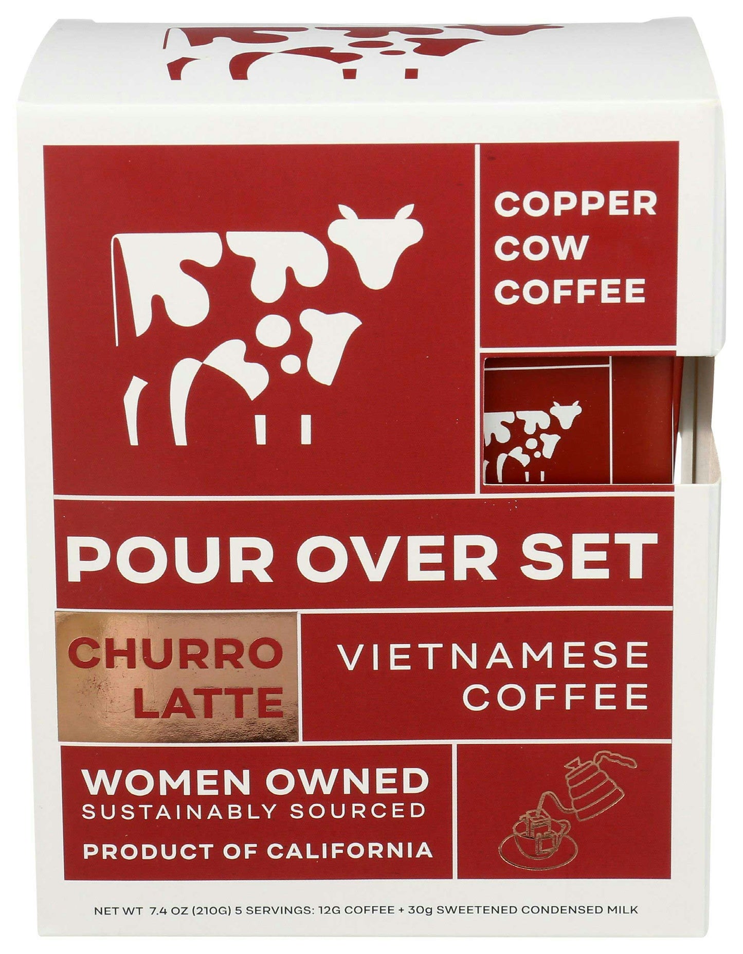 Copper Cow Coffee Latte Kit Churro 5Pack 7.4 Oz (Pack of 6)