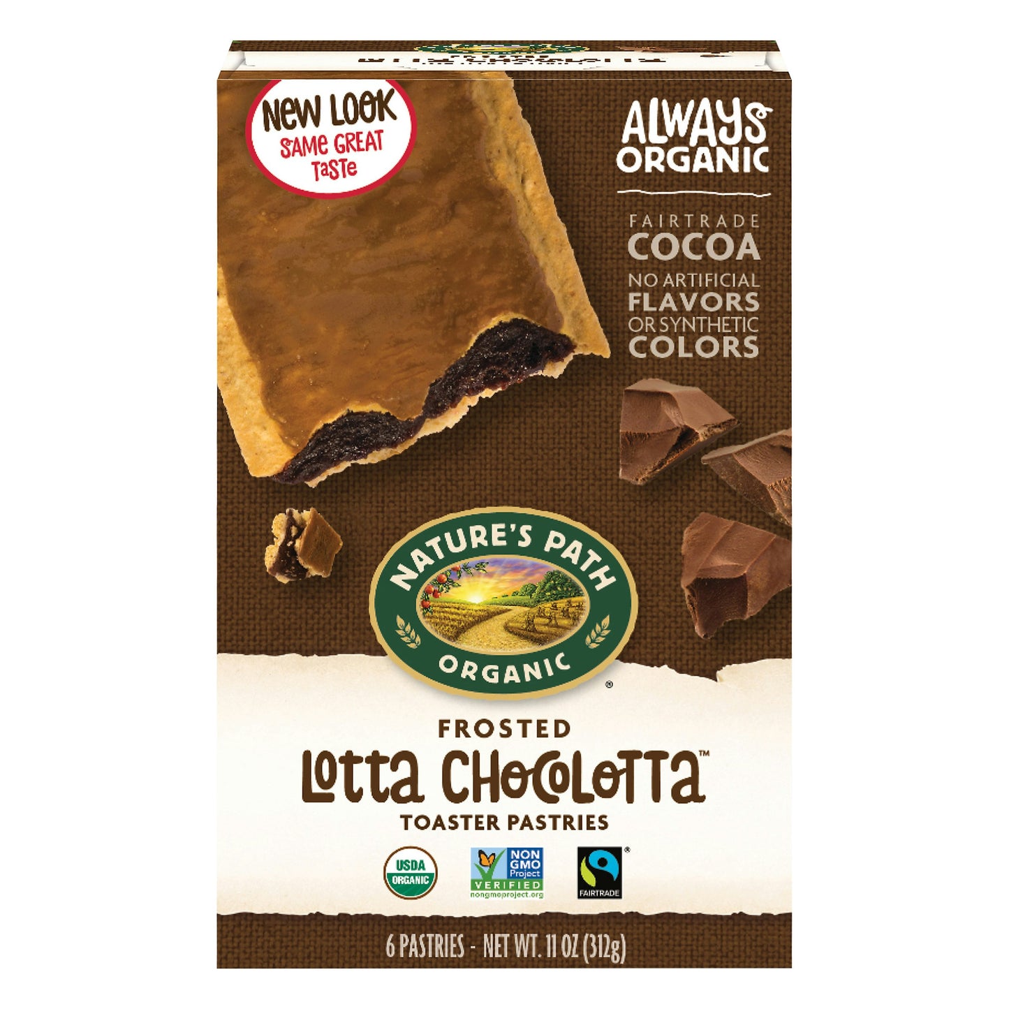 Natures Path Toaster Pastries Frosted Light Chocolate Organic 11 oz (Pack of 12)