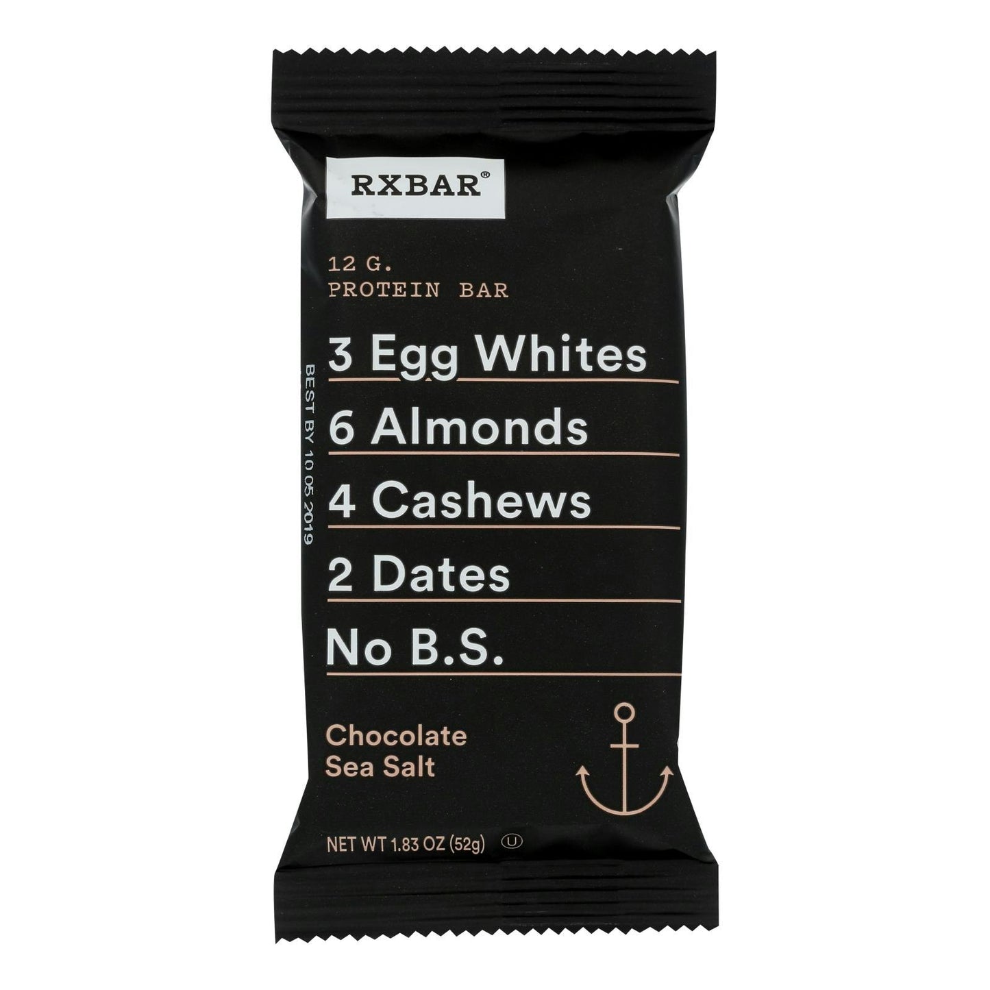 RXBAR Protein Bar 12g Protein Chocolate Sea Salt - 1.83 oz (Pack of 12)