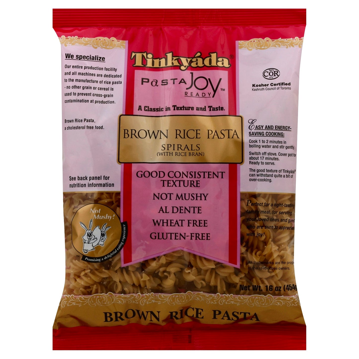 Tinkyada Pasta Brown Rice Spiral 16 oz (Pack of 12)
