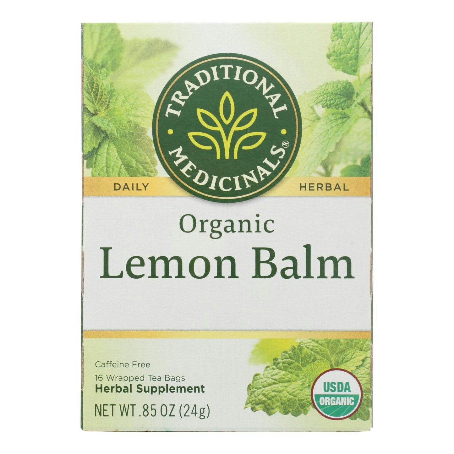 Traditional Medicinals Organic Herbal Tea Lemon Balm Lemon Bal Og2 16 Bg Pack of 6