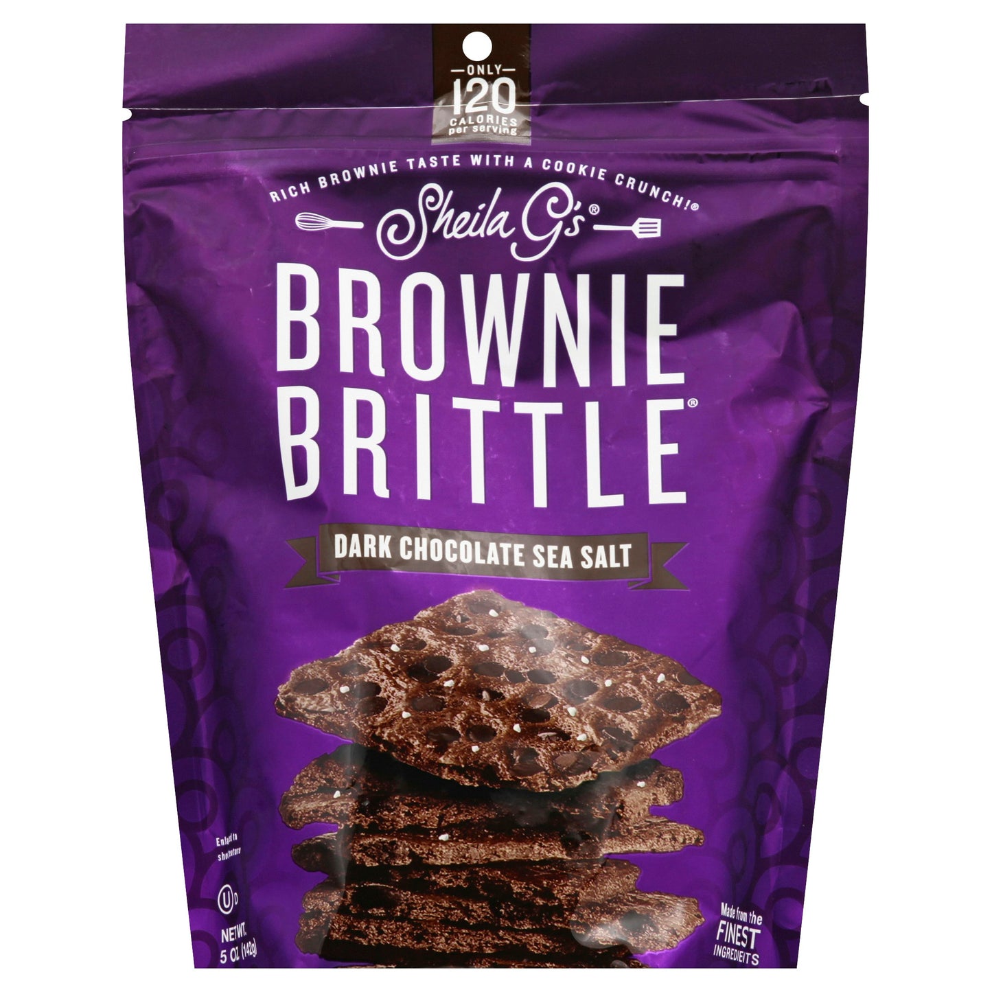 Sheila Gs Browne Brittle Dark Chocolate Sea Salt 5 oz (Pack of 12)