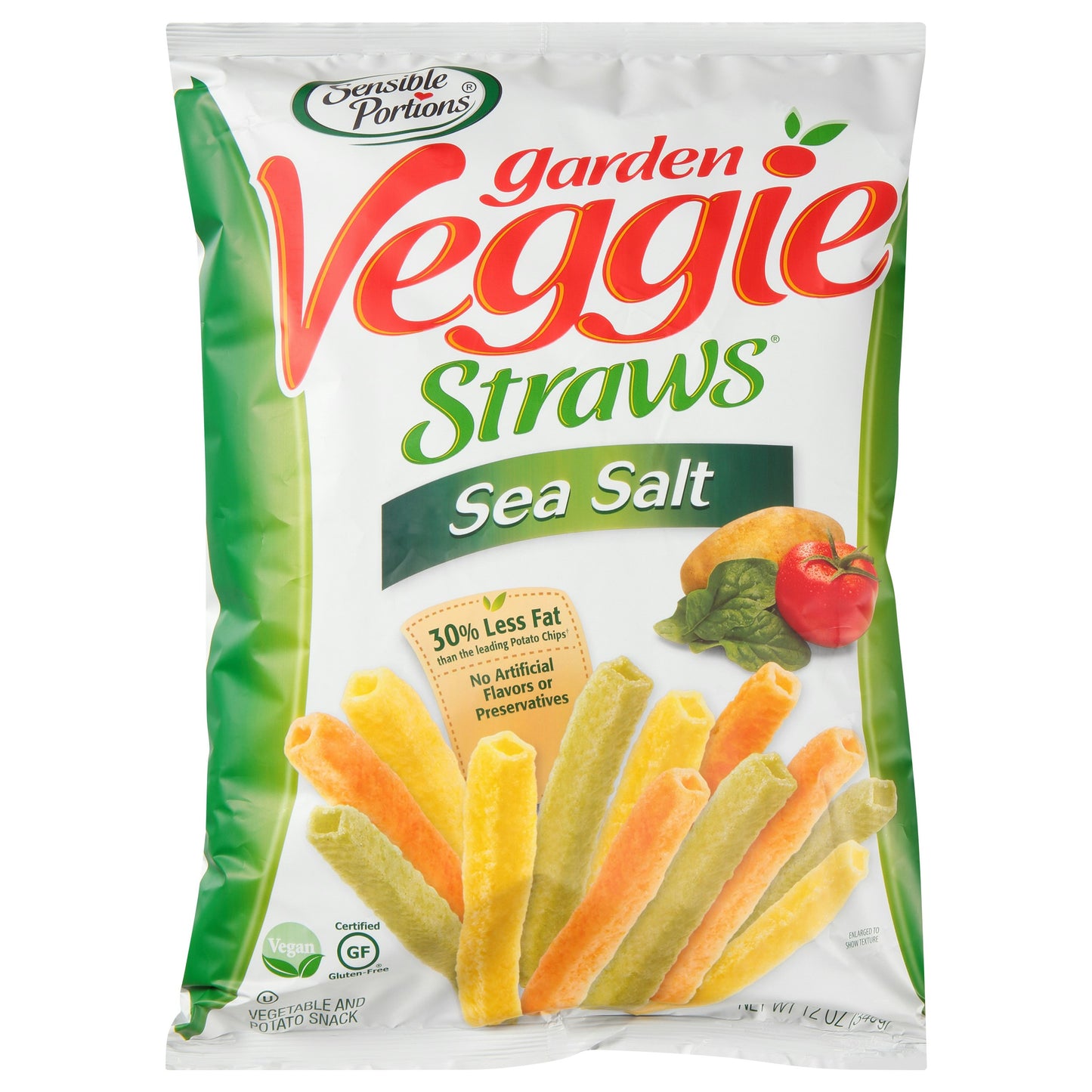 Sensible Portions Veggie Straws Sea Salt 12 Oz (Pack of 8)