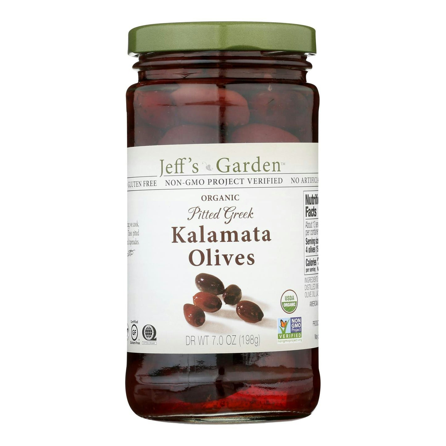 Jeff's Naturals Olives Organic Greek Pitted Kalamata 7 Oz Pack of 6