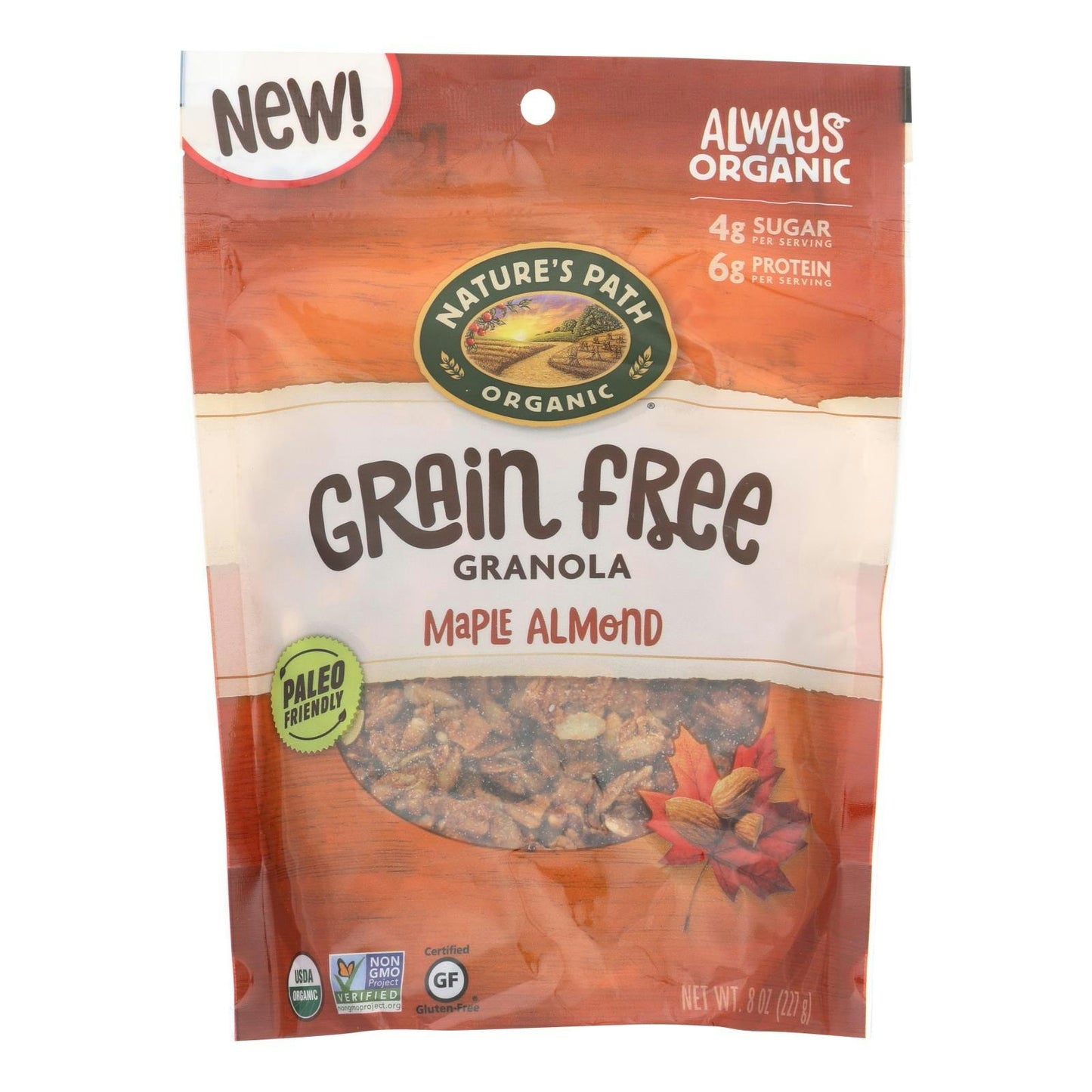 Nature's Path Organic Grain Free Maple Almond Granola - 8 oz (Pack of 6)