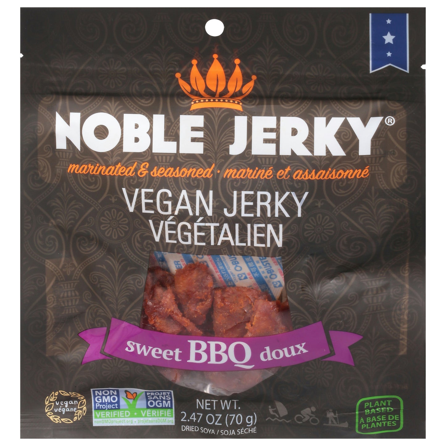 Noble Jerky Jerky Vegan Sweet Bbq - 2.47 OZ (Pack of 12)