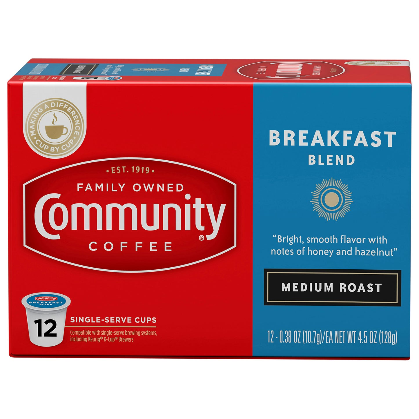 Community Coffee Coffee Single Serve Breakfast Blend 12 Pc Pack of 6
