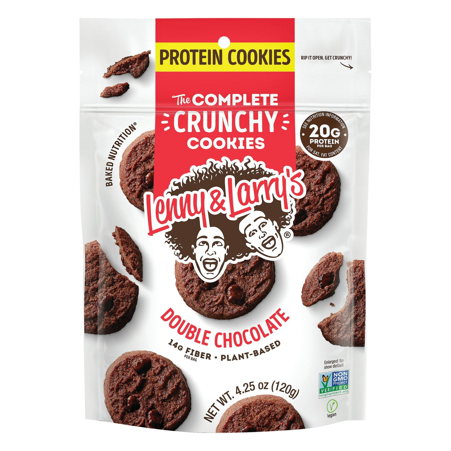Lenny & Larrys Cookie Double Chocolate Crunchy 4.25 oz (Pack of 6)