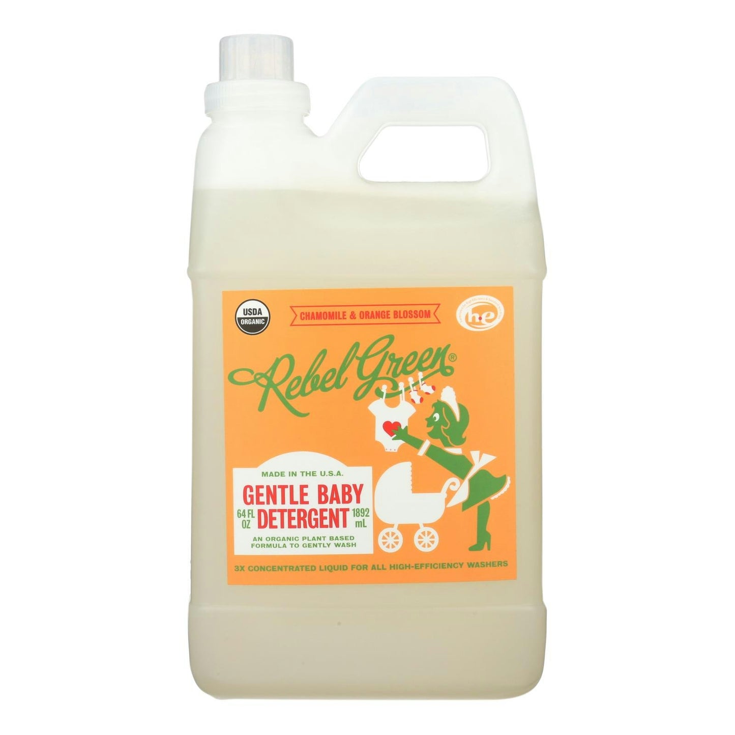 Rebel Green Detergent Baby Gentle 64 Oz (Pack of 4)