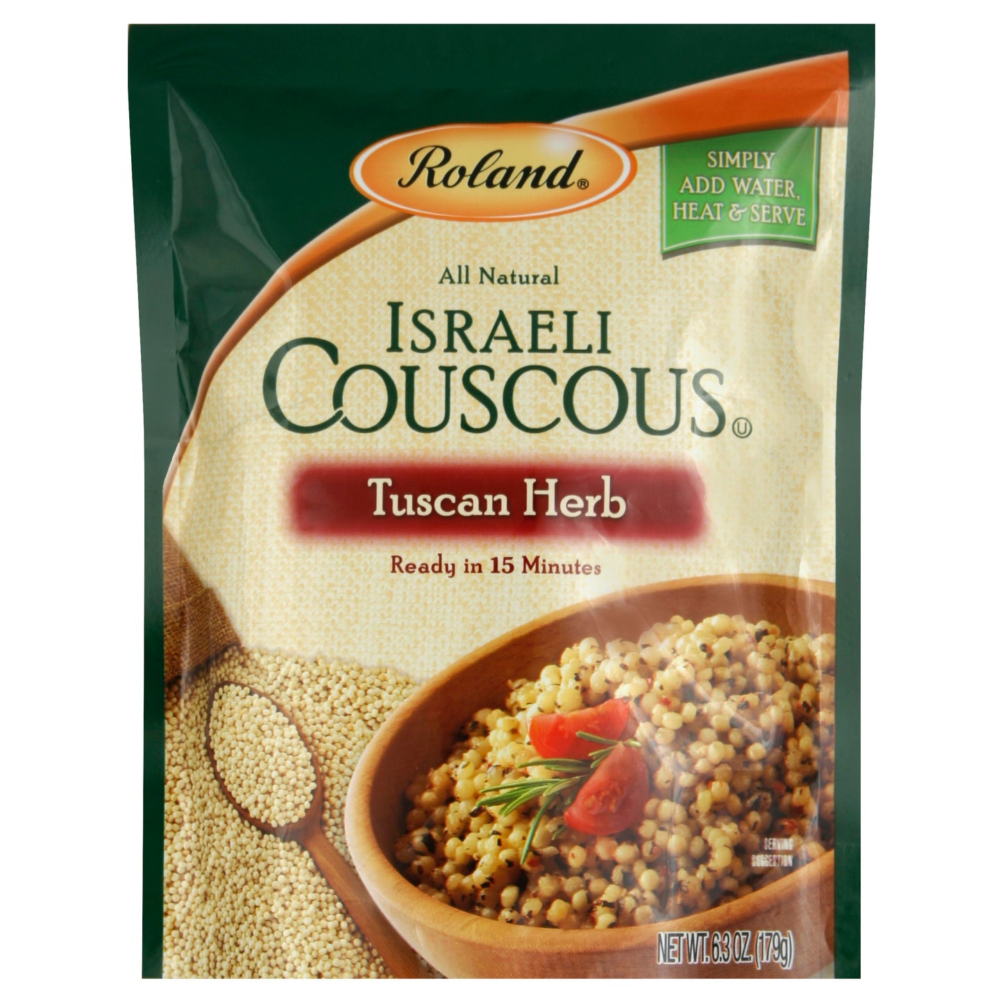 Roland Israeli Couscous Tuscan Herb 6.3 Oz Pack of 12