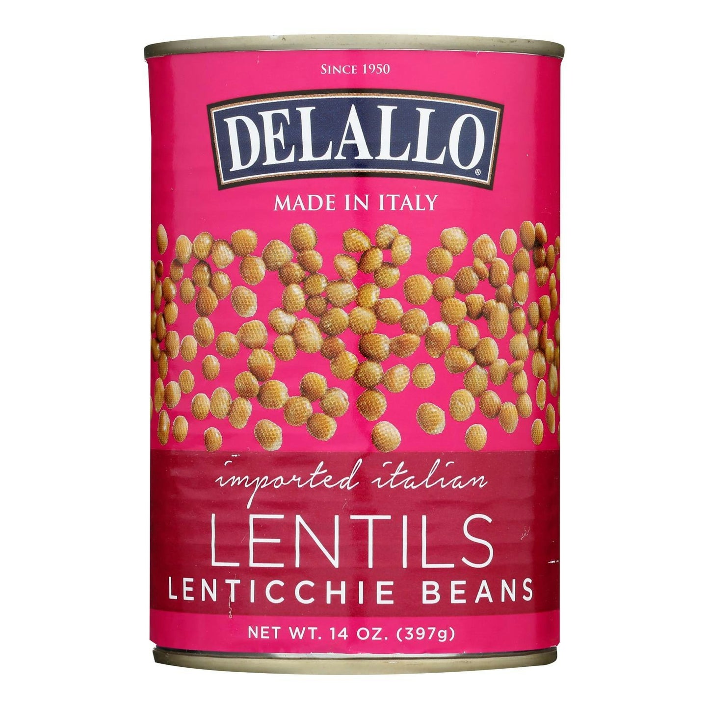Delallo Petite Lentils Lenticchie Beans 14 Oz Pack of 12