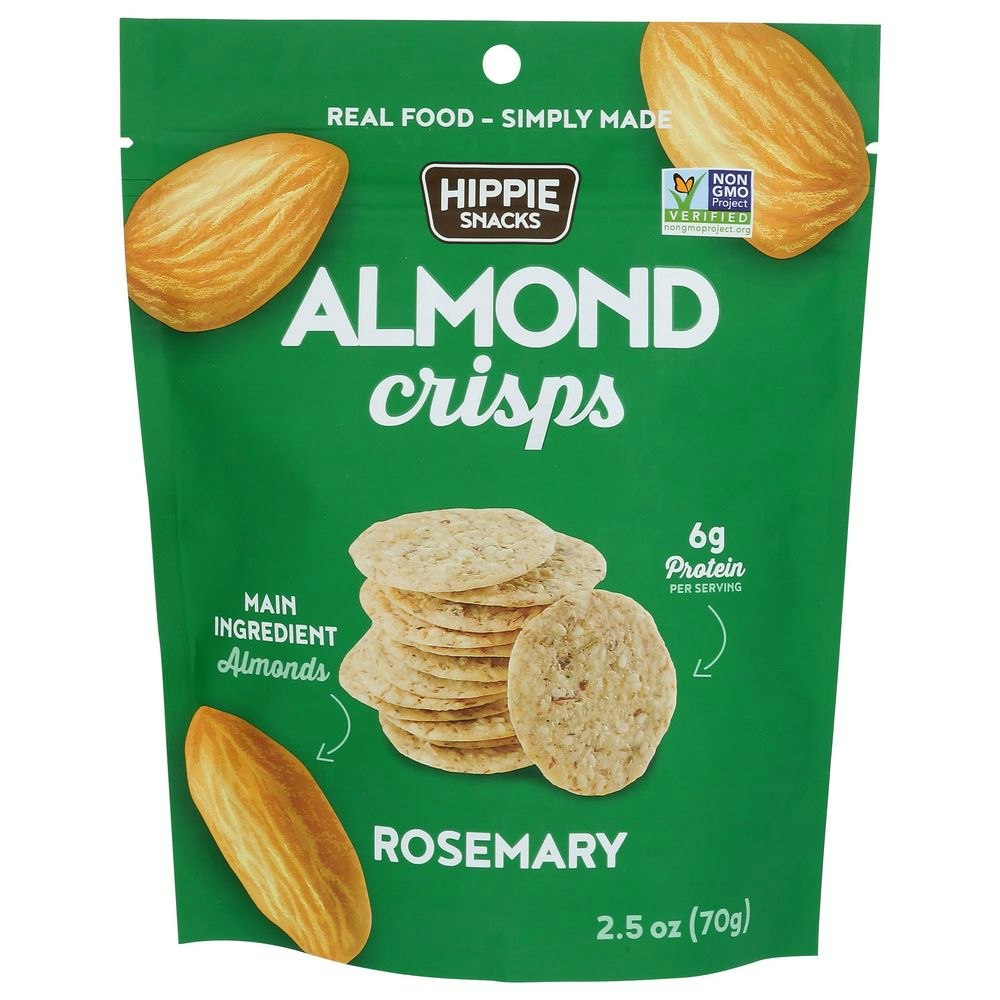 Hippie Snacks Rosemary Almond Crisps 2.5 Oz Pack of 8
