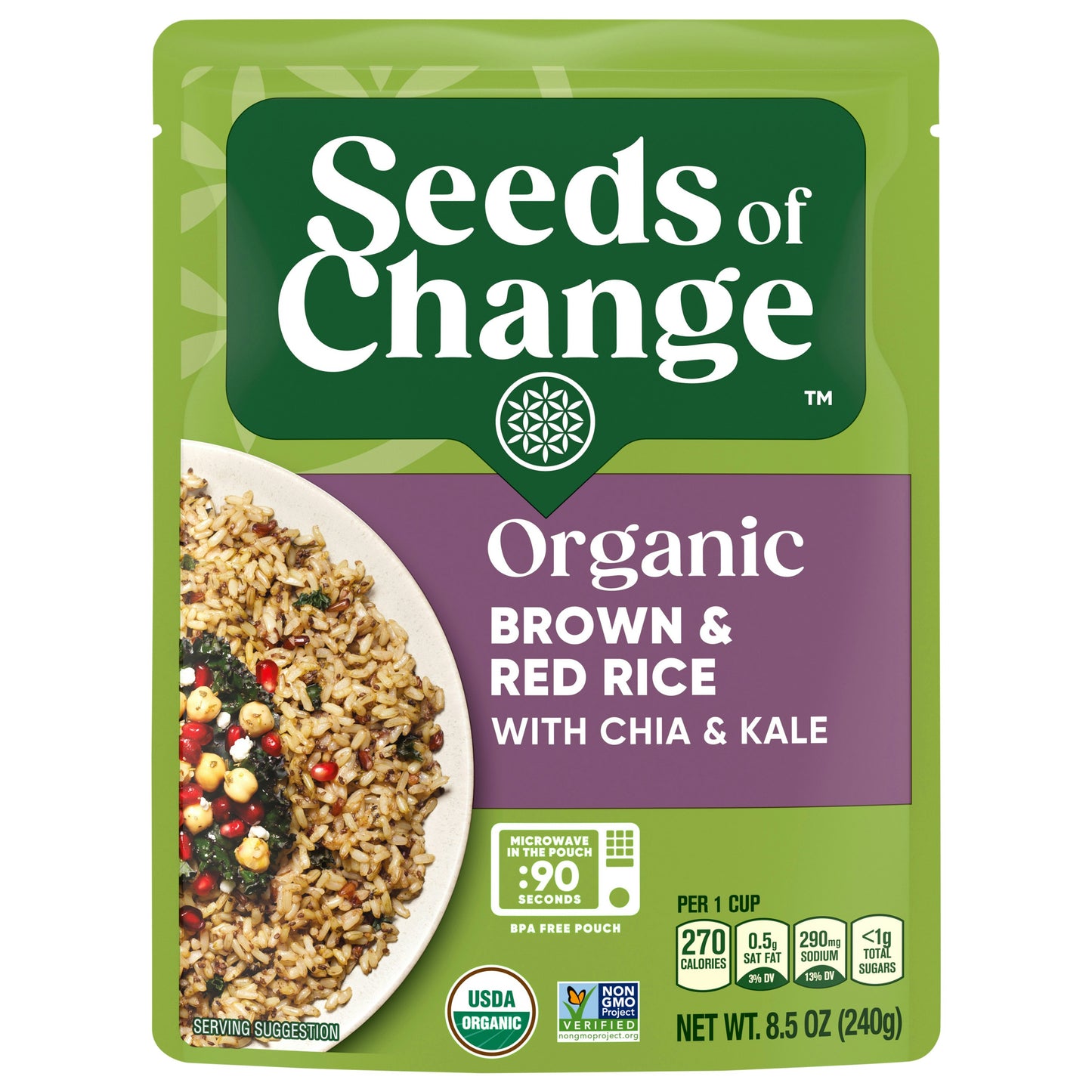 Seeds Of Change Rice Red With Chia Kale 8.5 oz (Pack of 12)