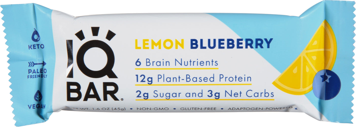 IQBAR Lemon Blueberry Protein Bar - 1.6 Oz (Pack of 12)