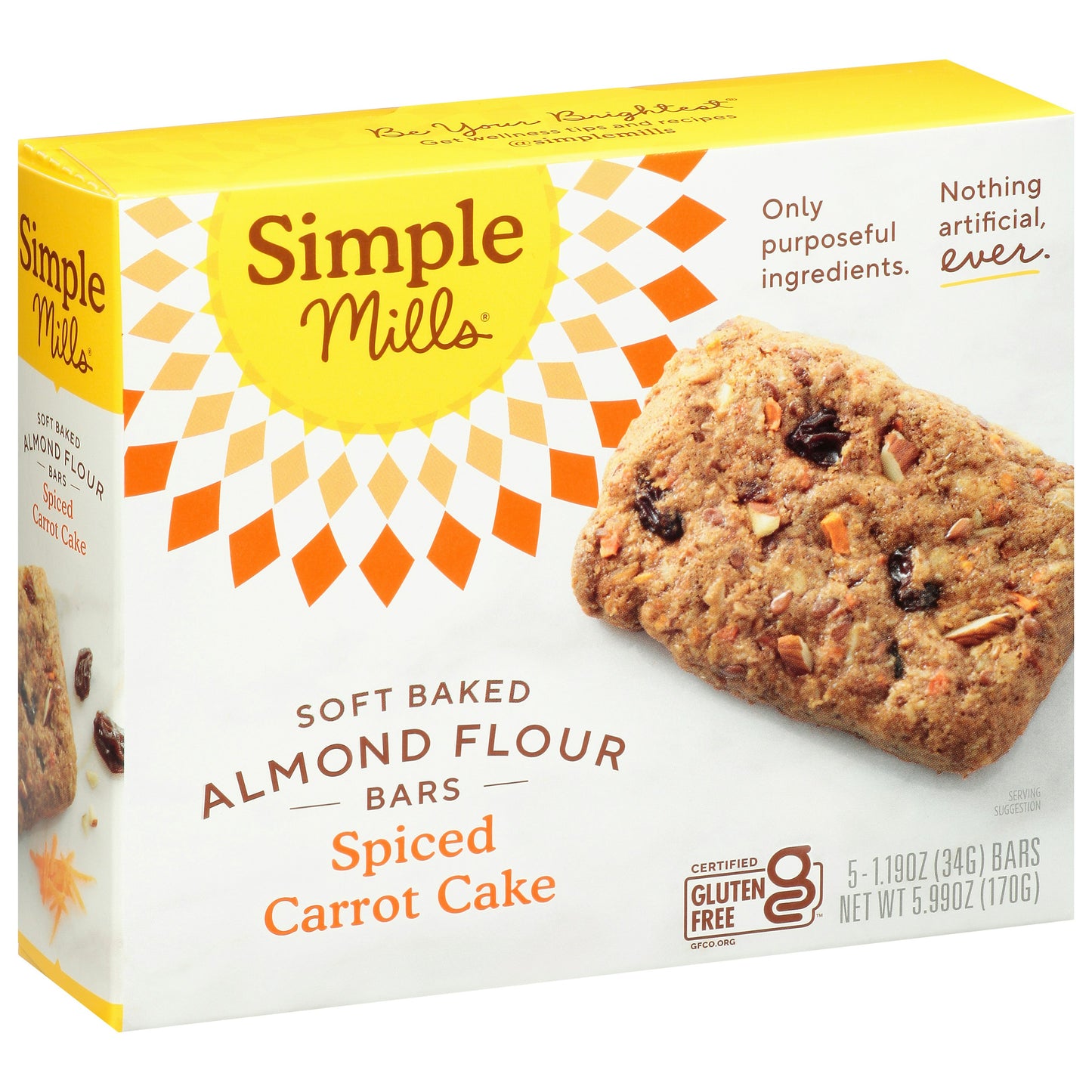 Simple Mills Bar Soft Black Spiced Carrot Cake Al 5.99 oz (Pack of 6)